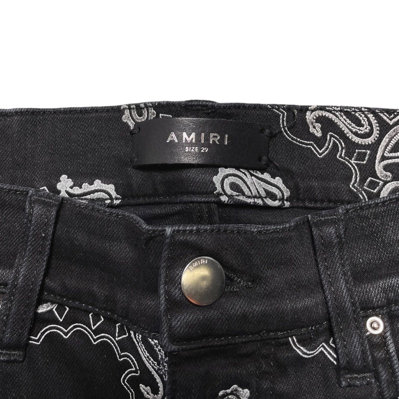 Amiri Amiri Flocked Paisley Bandana Jeans Aged Black Size US 36 / EU 52 - 4 Thumbnail