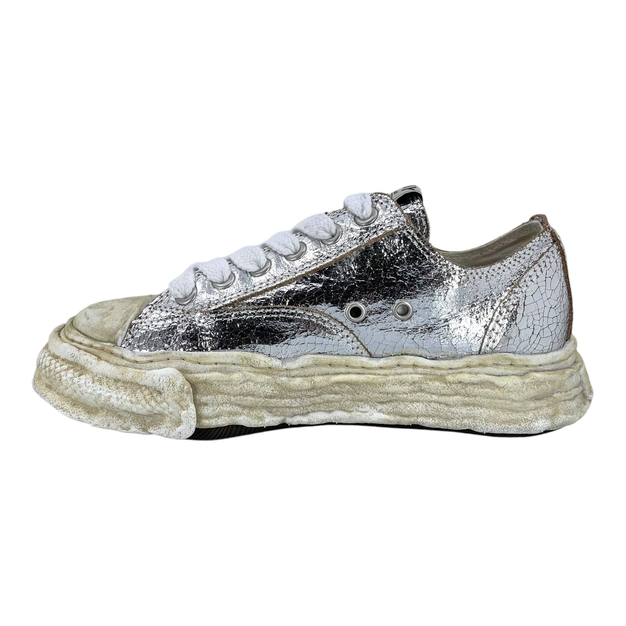 Maison MIHARA YASUHIRO Peterson OG Sole Sneaker Low Crackling Leather Silver Multi Size US 6 / EU 39 - 3 Thumbnail