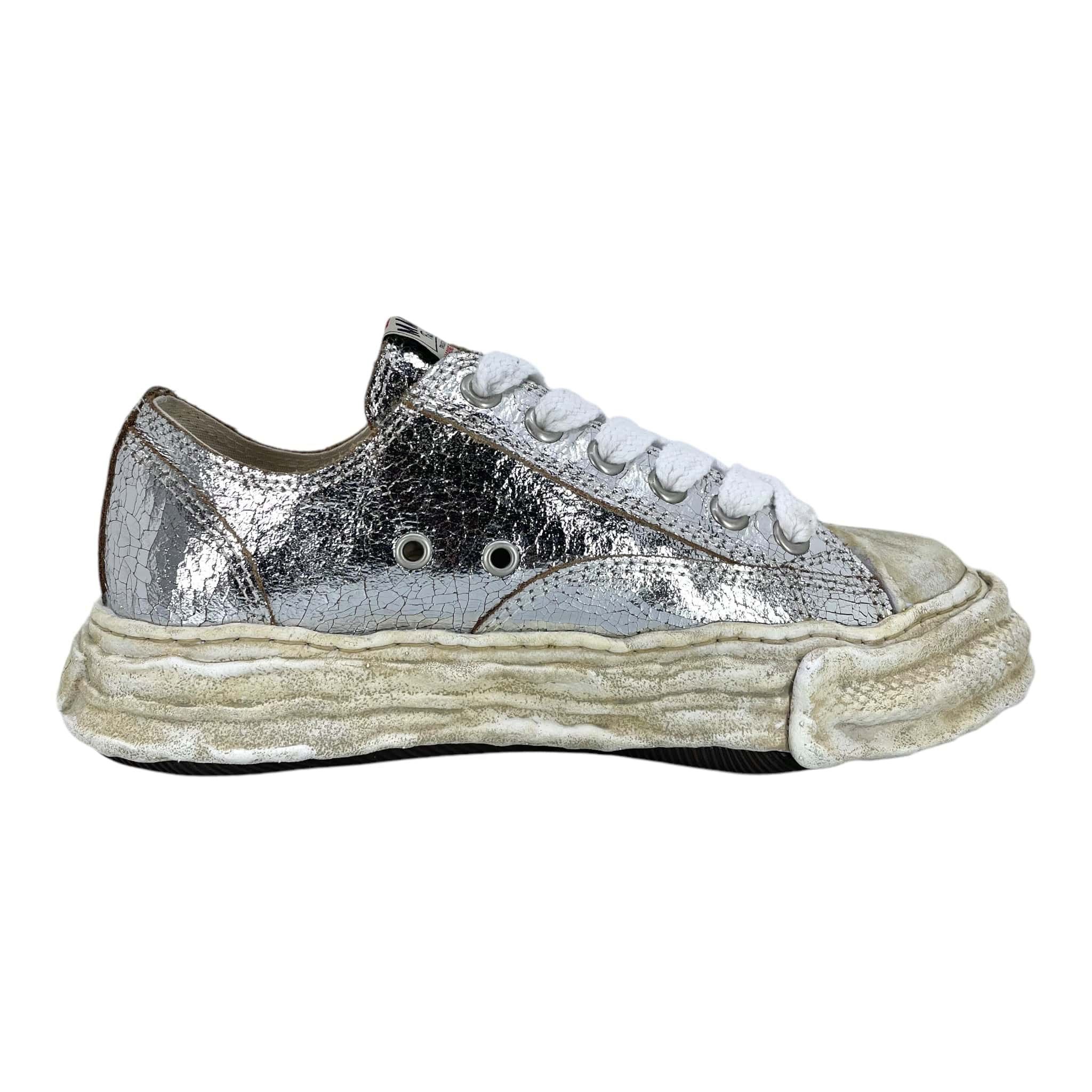 Maison MIHARA YASUHIRO Peterson OG Sole Sneaker Low Crackling Leather Silver Multi Size US 6 / EU 39 - 4 Thumbnail