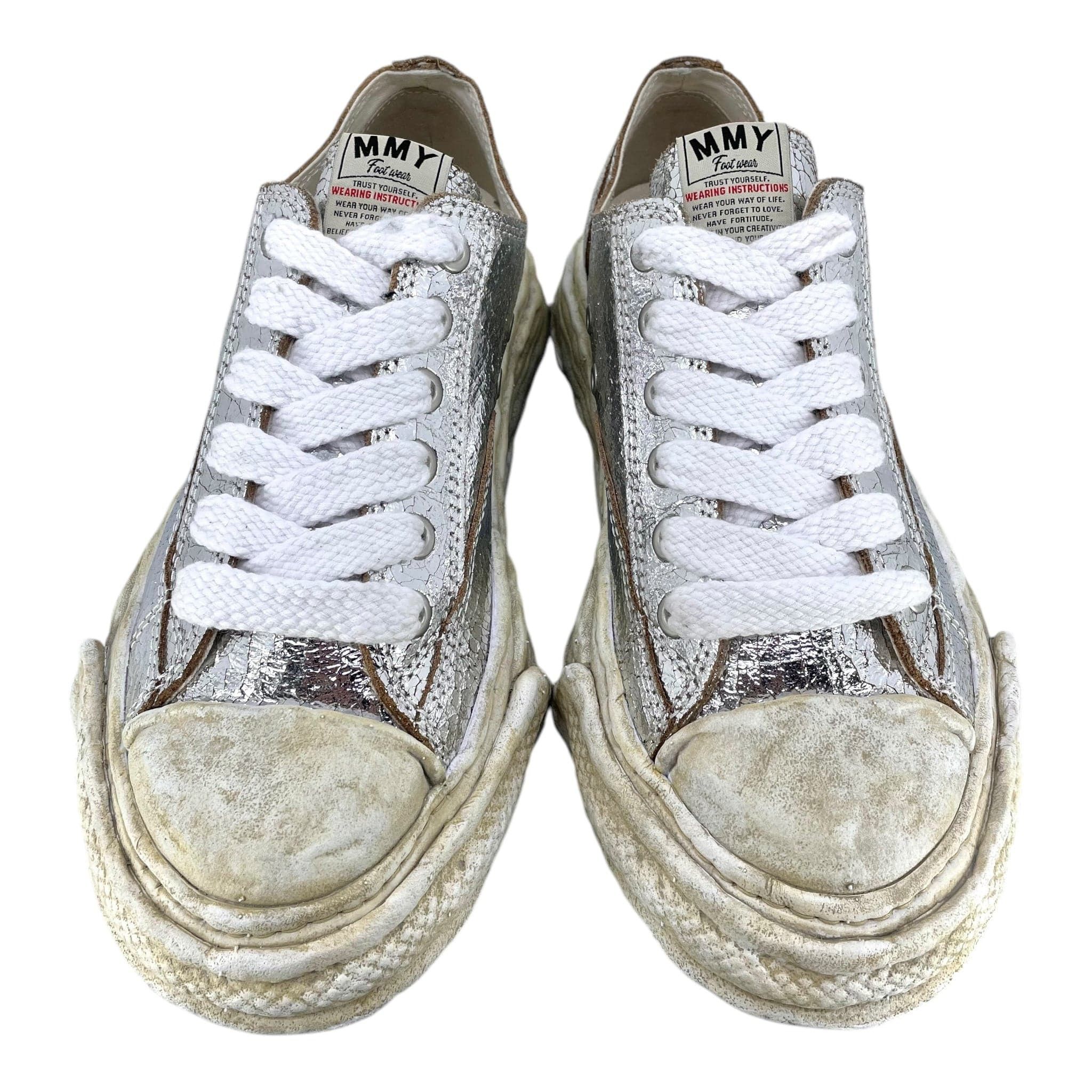 Maison MIHARA YASUHIRO Peterson OG Sole Sneaker Low Crackling Leather Silver Multi Size US 6 / EU 39 - 5 Thumbnail