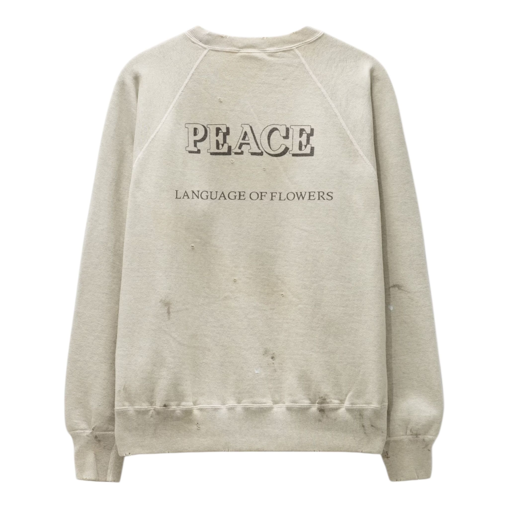 Saint Michael Saint Mcchael Daisy Peace Crewneck Sweatshirt Cream Size US M / EU 48-50 / 2 - 2 Thumbnail