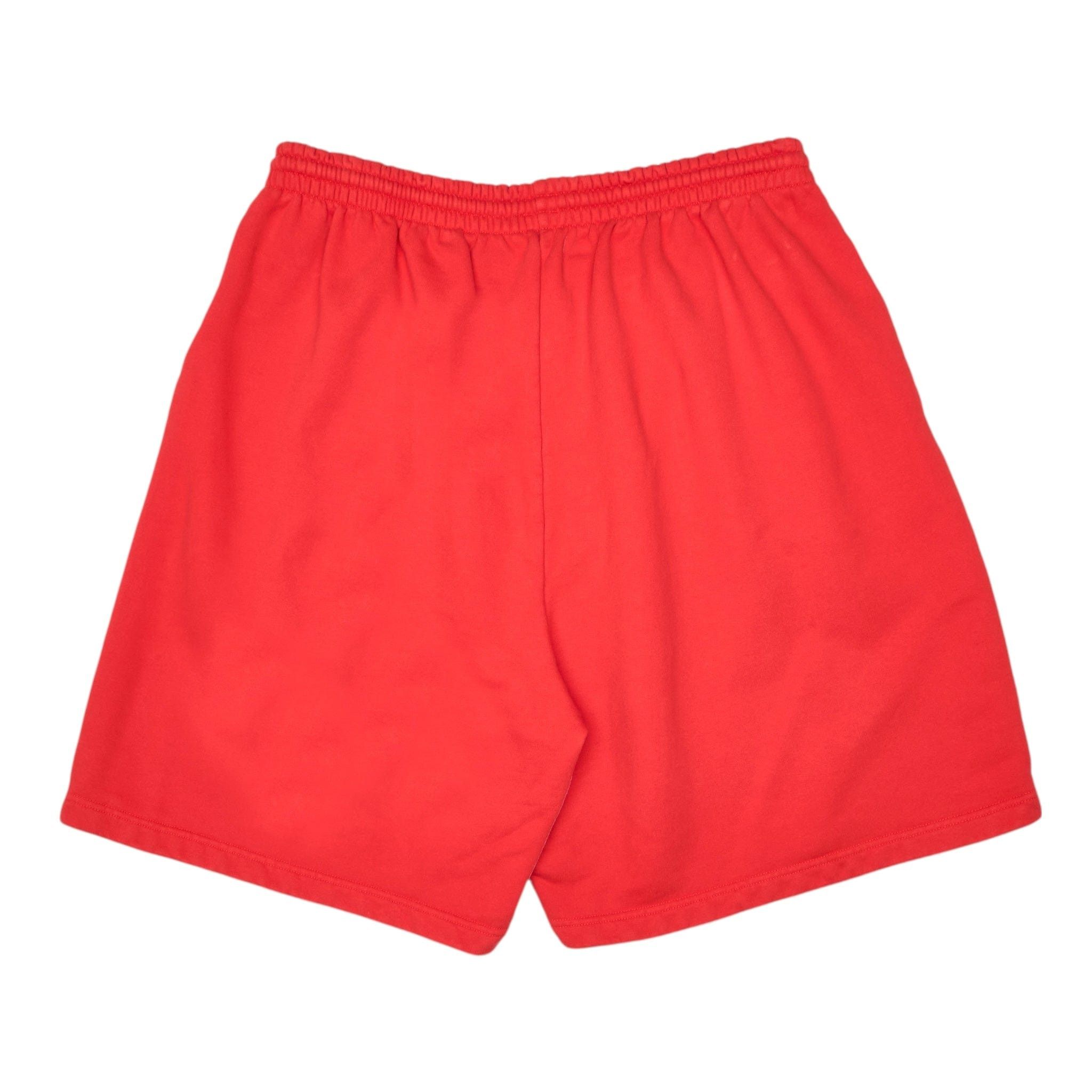 Balenciaga Logo Sweat Shorts Red Size US 29 - 2 Thumbnail