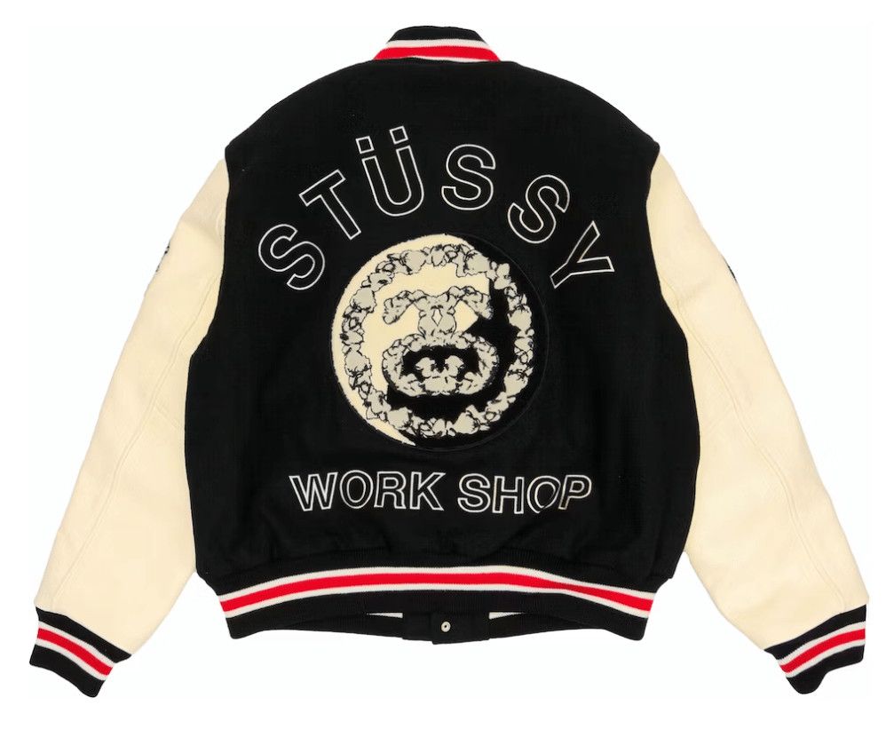 DENIM TEARS x Stussy x Our Legacy TTL Varsity Jacket Black Size US M / EU 48-50 / 2 - 2 Thumbnail