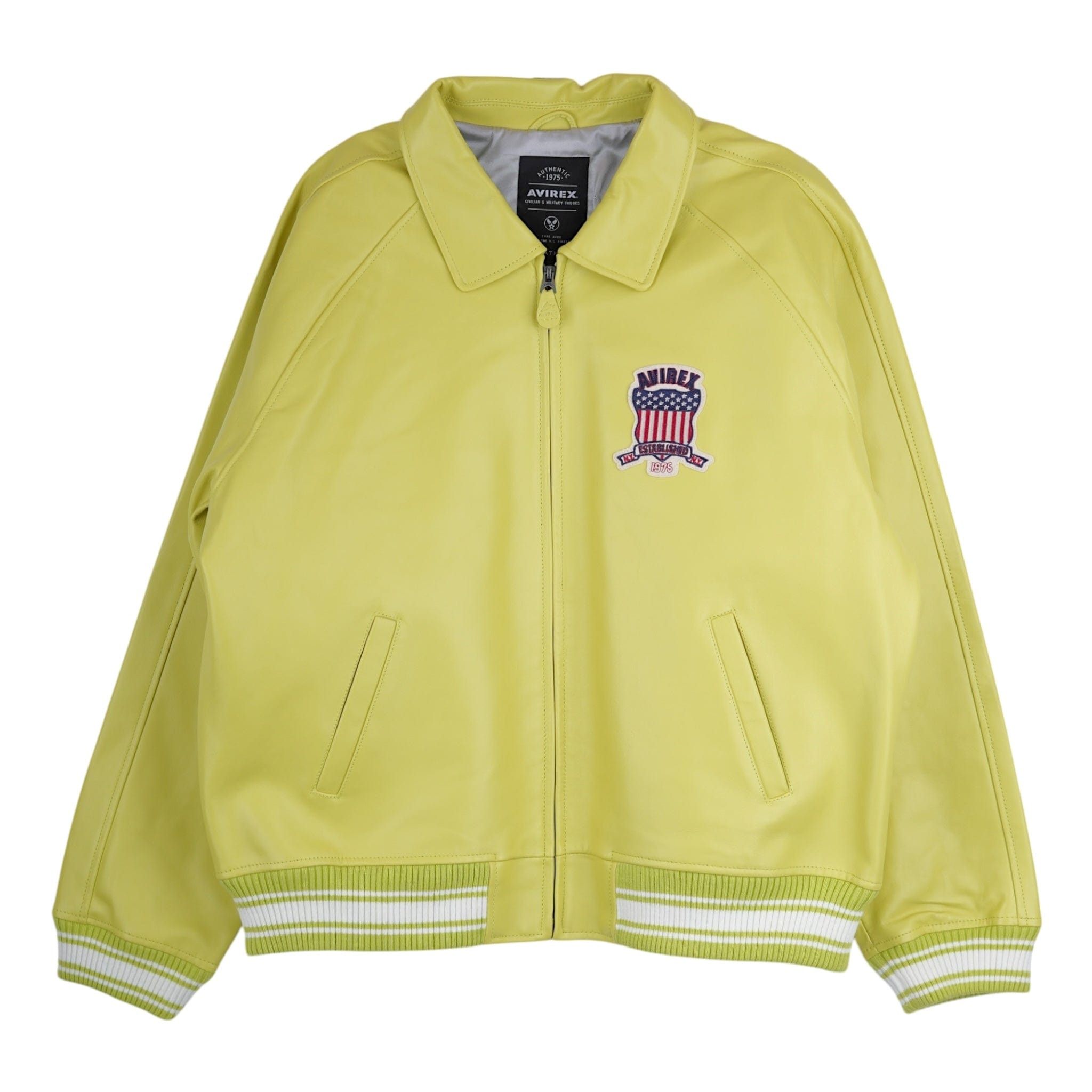 Avirex Icon Leather Jacket Lime Size US XXL / EU 58 / 5 - 2 Thumbnail