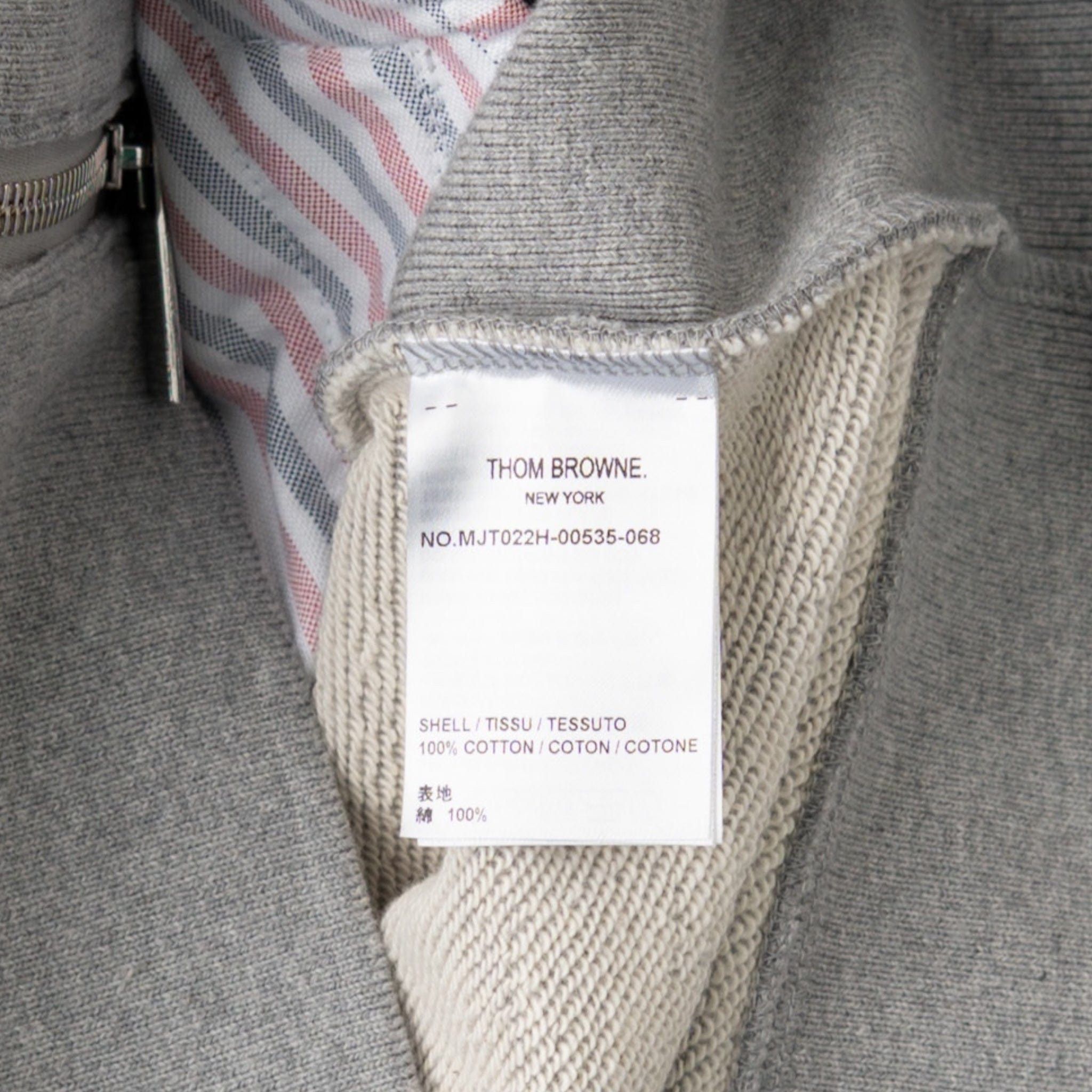 Thom Browne Engineered 4-Bar Classic Zip Up Hooded Sweatshirt Grey Whit Size US S / EU 44-46 / 1 - 6 Thumbnail