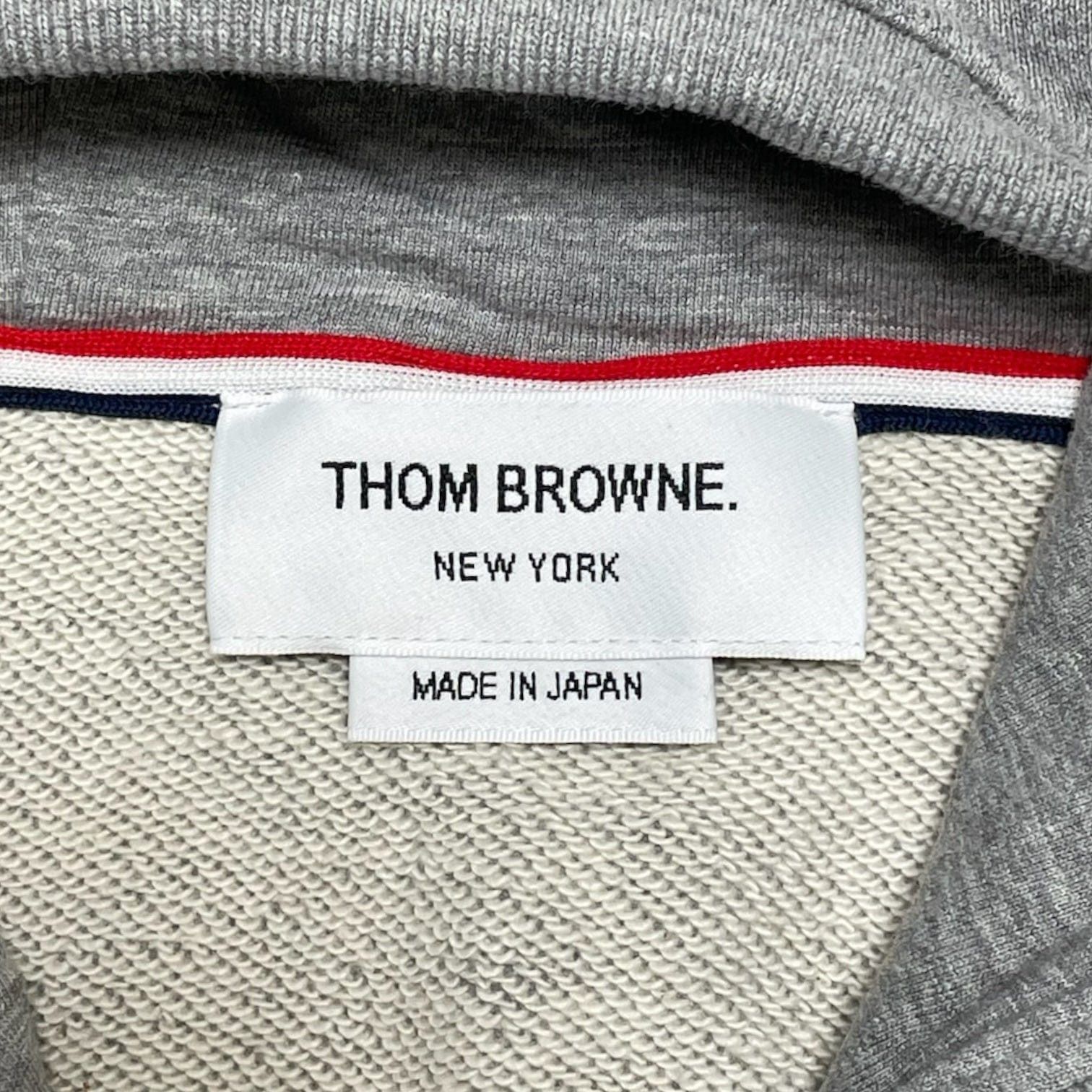 Thom Browne Engineered 4-Bar Classic Zip Up Hooded Sweatshirt Grey Whit Size US S / EU 44-46 / 1 - 5 Thumbnail