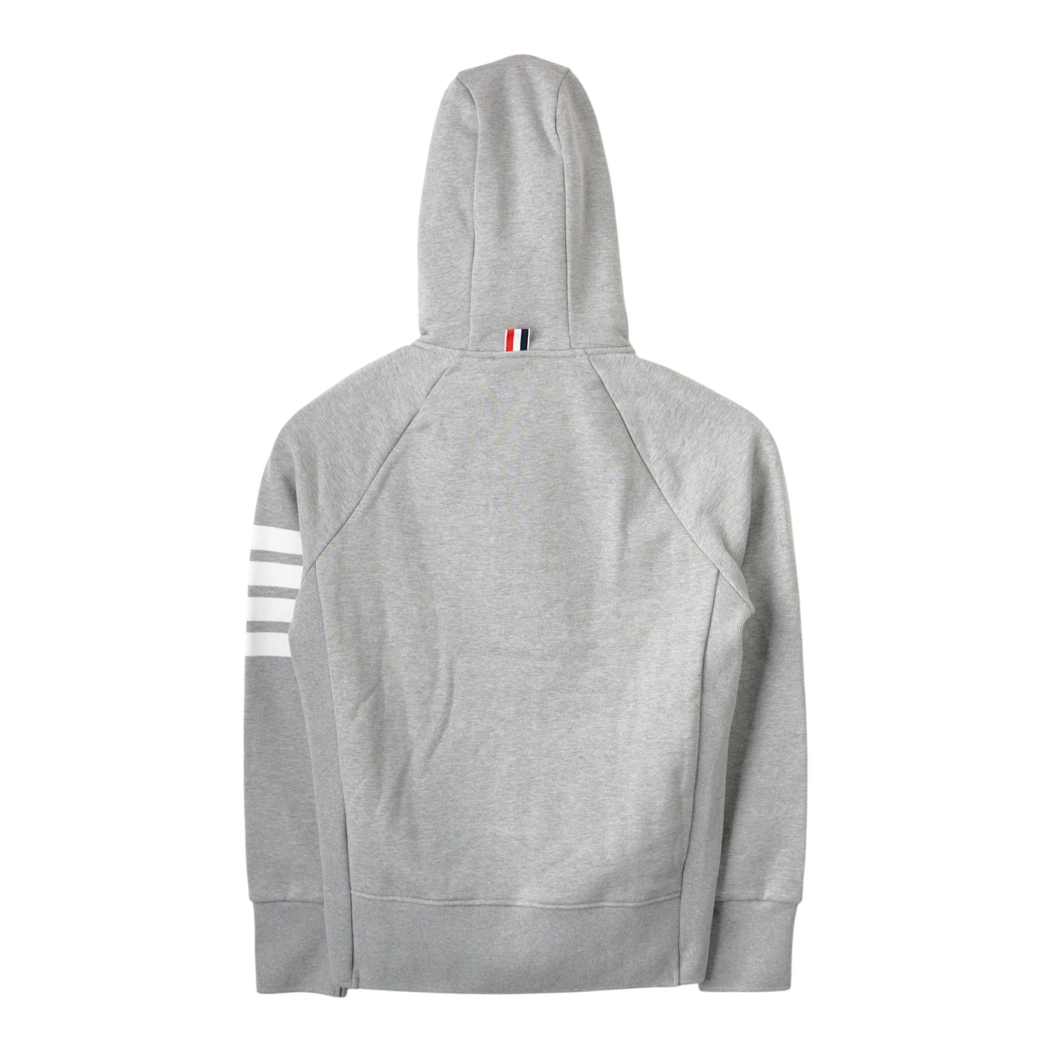 Thom Browne Engineered 4-Bar Classic Zip Up Hooded Sweatshirt Grey Whit Size US S / EU 44-46 / 1 - 2 Thumbnail