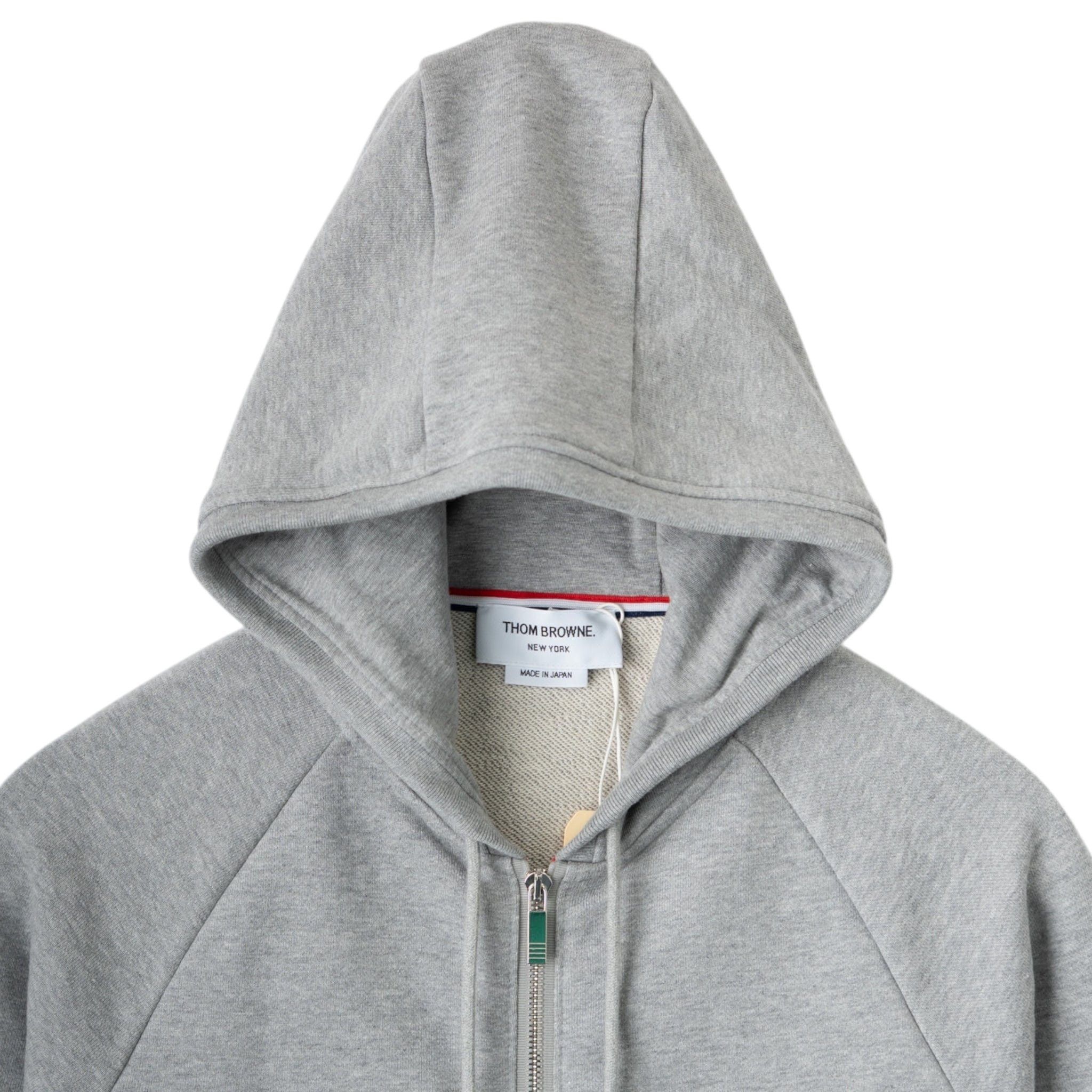 Thom Browne Engineered 4-Bar Classic Zip Up Hooded Sweatshirt Grey Whit Size US S / EU 44-46 / 1 - 3 Thumbnail