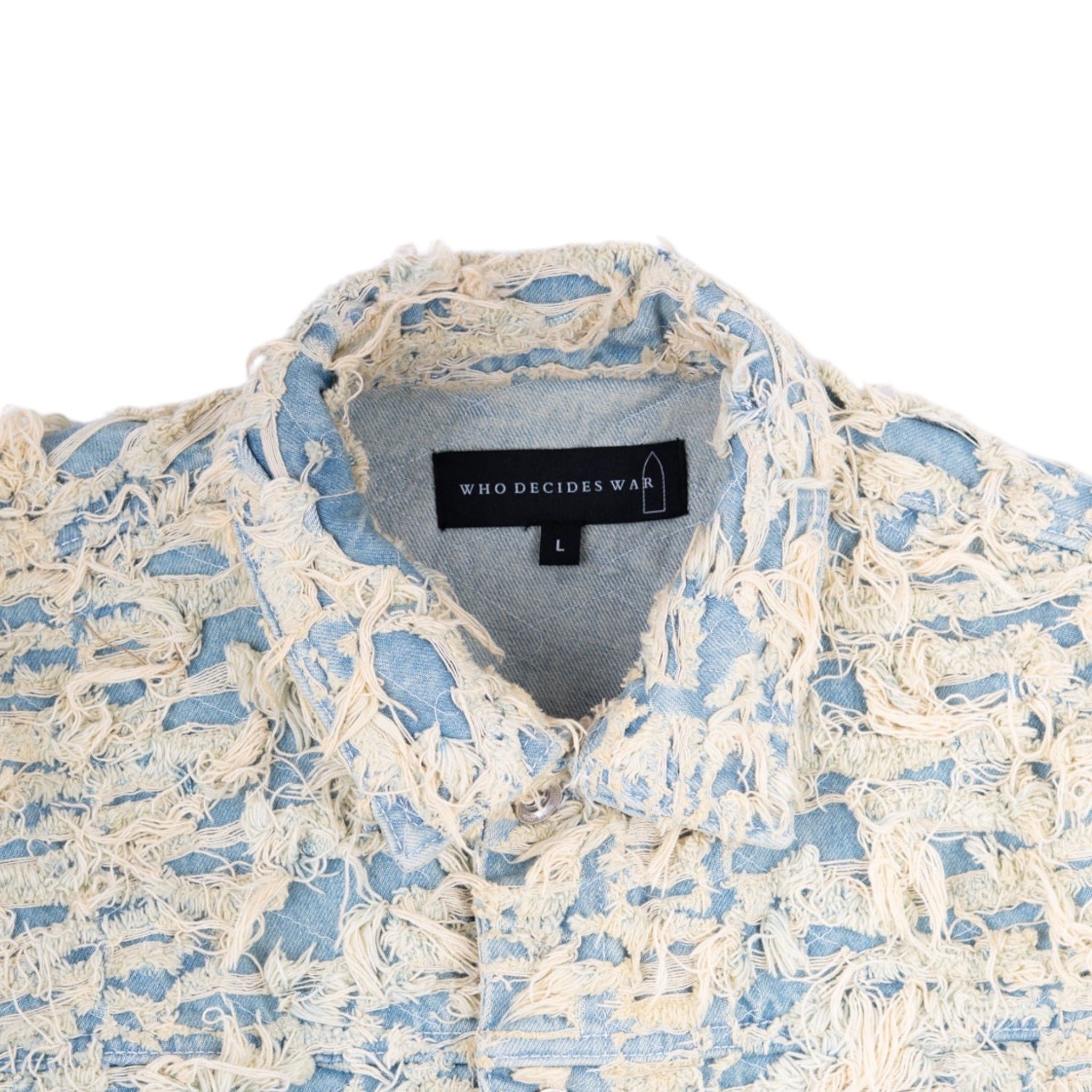 Who Decides War Barren Thread Denim Jacket Indigo Size US L / EU 52-54 / 3 - 5 Thumbnail
