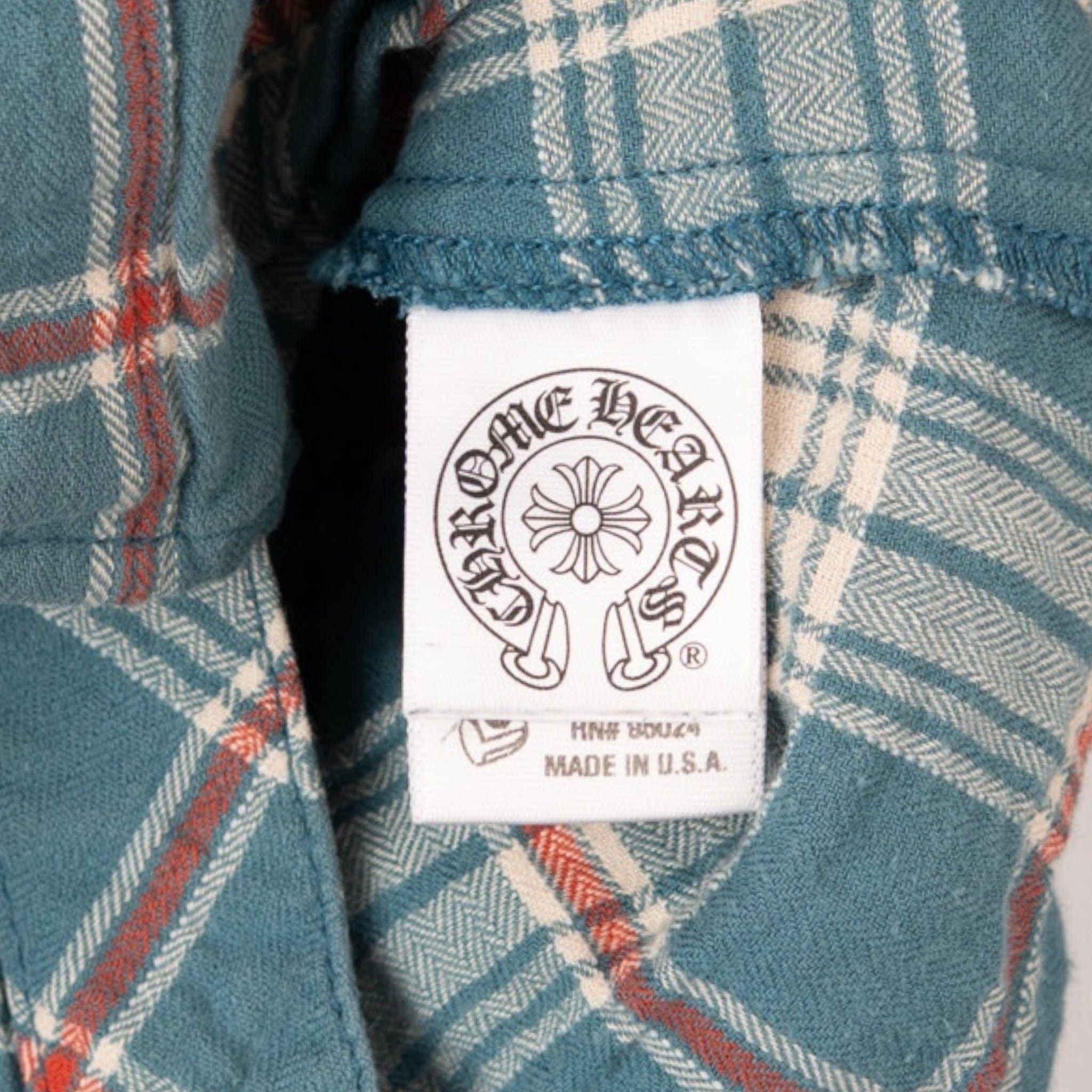 Chrome Hearts Le Fleur Flannel Button Up Shirt Blue Multi (2 Le Fleur Pat Size US M / EU 48-50 / 2 - 5 Thumbnail
