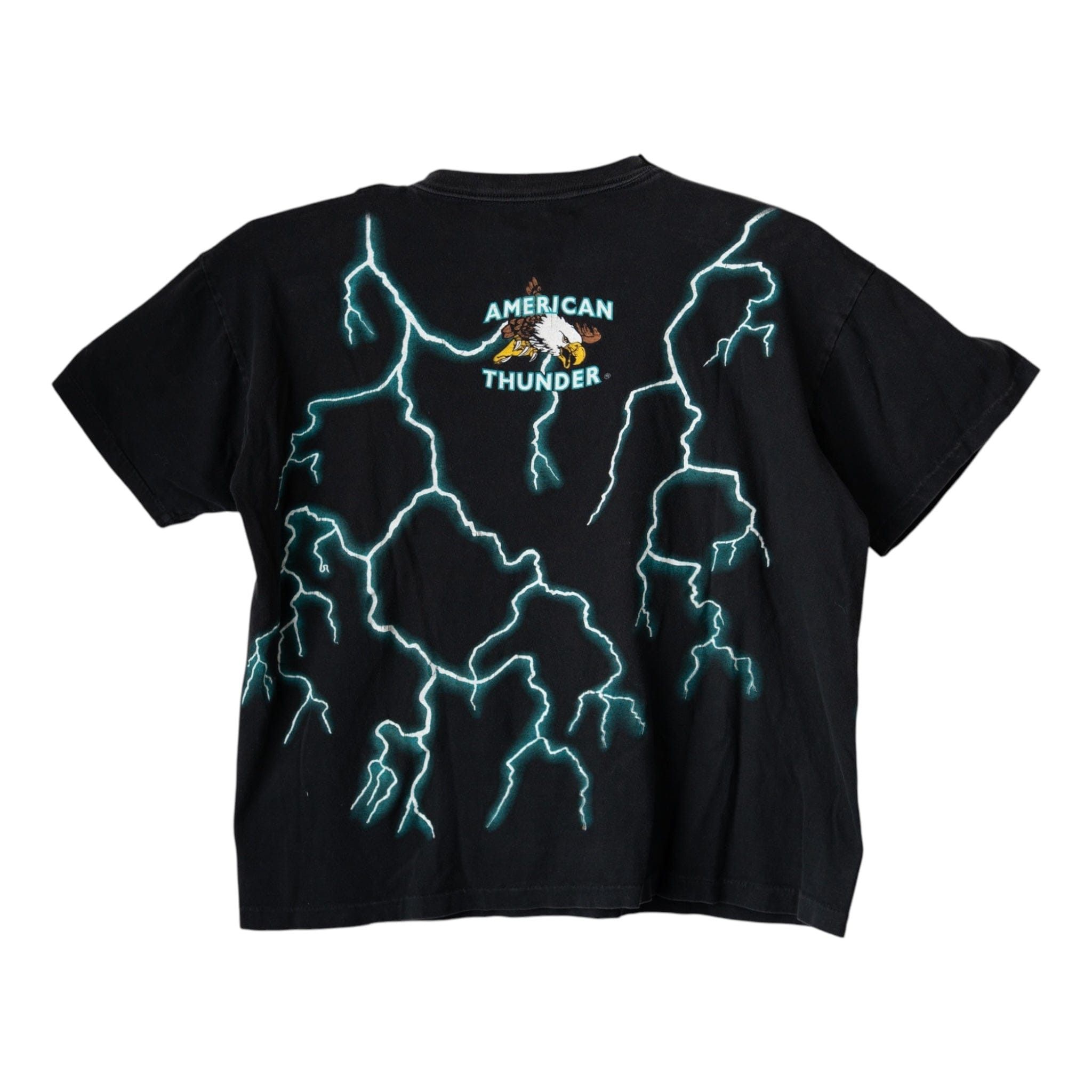 Vintage American Thunder Dragon Logo Short Sleeve Tee Shirt Black M Size US L / EU 52-54 / 3 - 2 Thumbnail