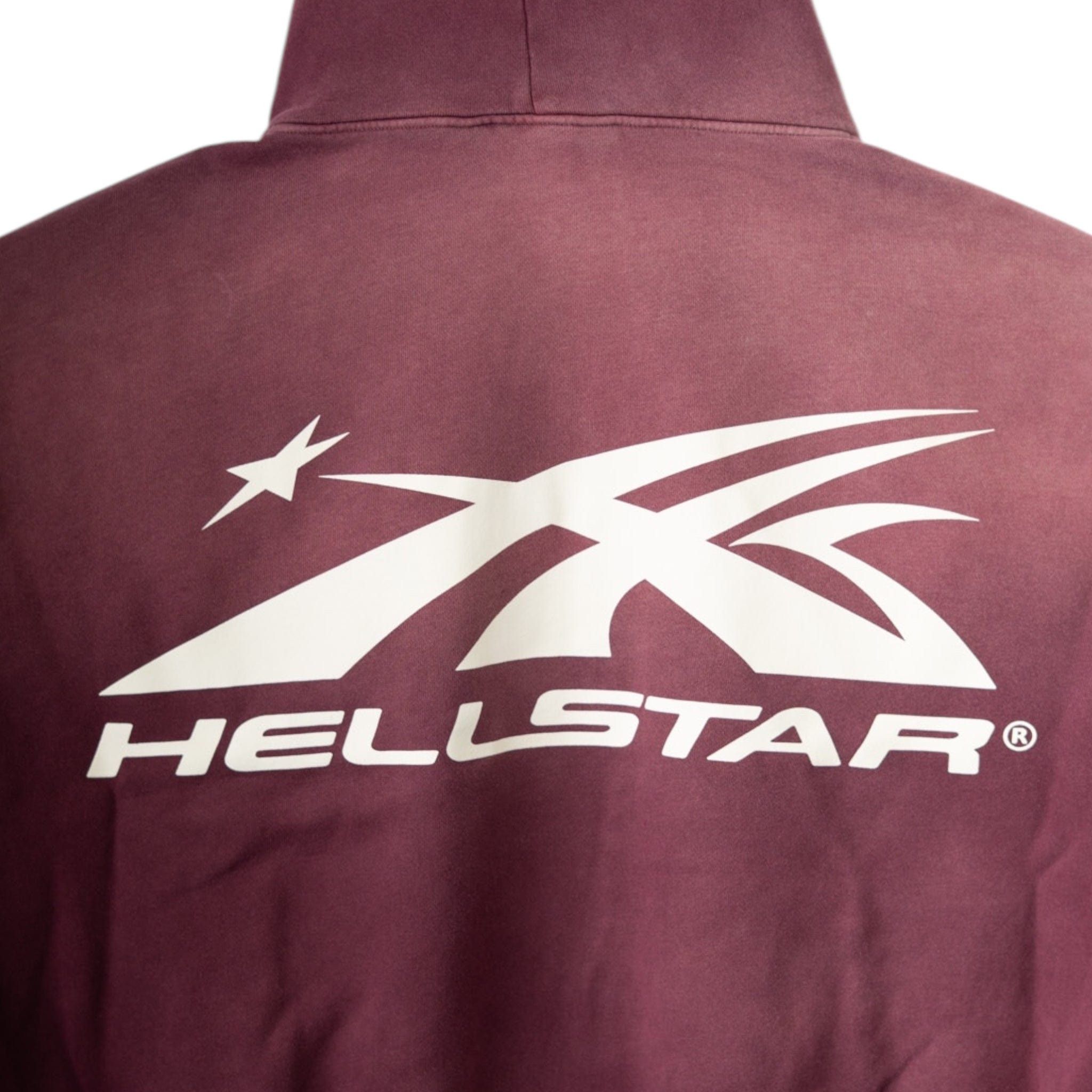 HELLSTAR Mirror Face Zip Up Hooded Sweatshirt Burgundy Size US M / EU 48-50 / 2 - 4 Thumbnail