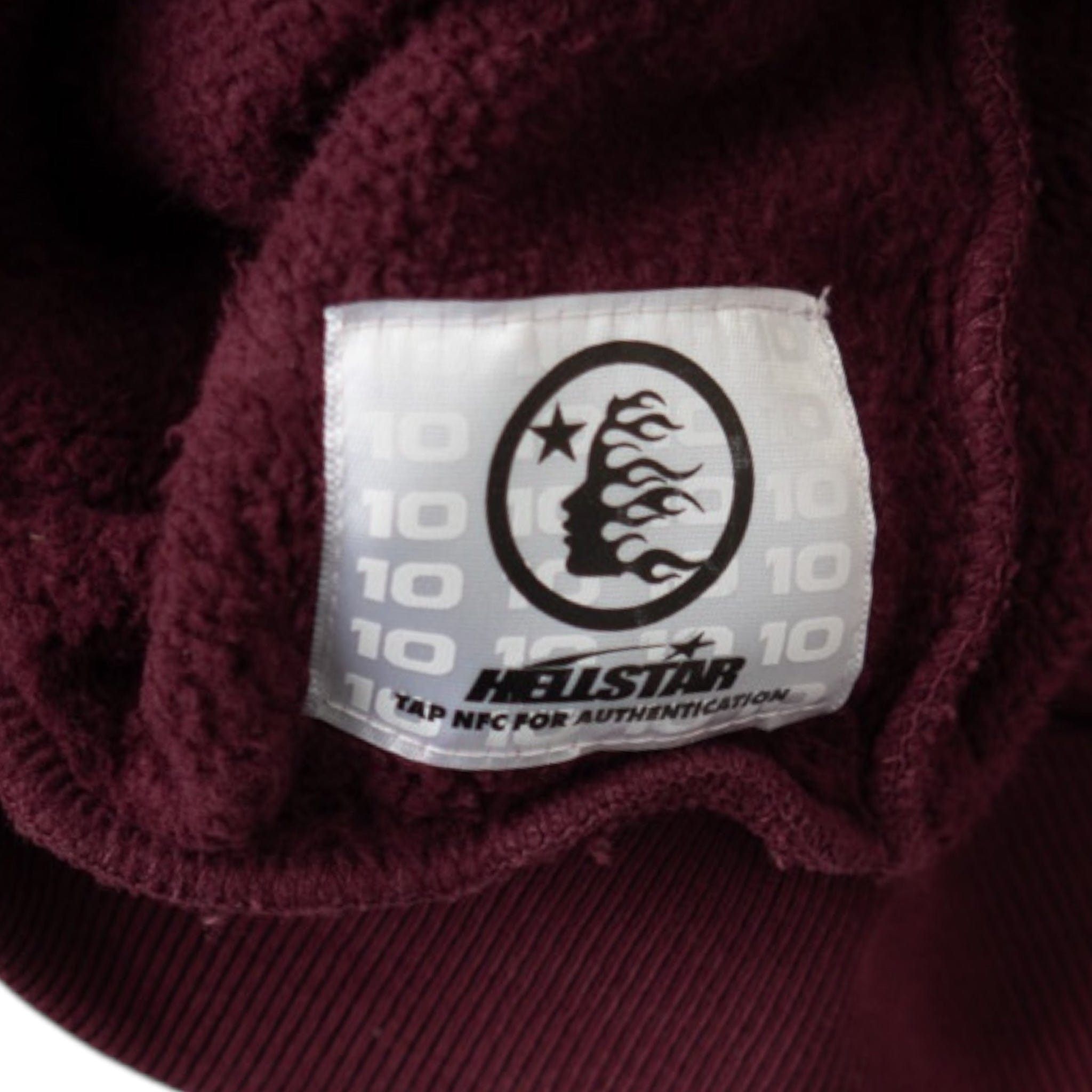 HELLSTAR Mirror Face Zip Up Hooded Sweatshirt Burgundy Size US M / EU 48-50 / 2 - 6 Thumbnail