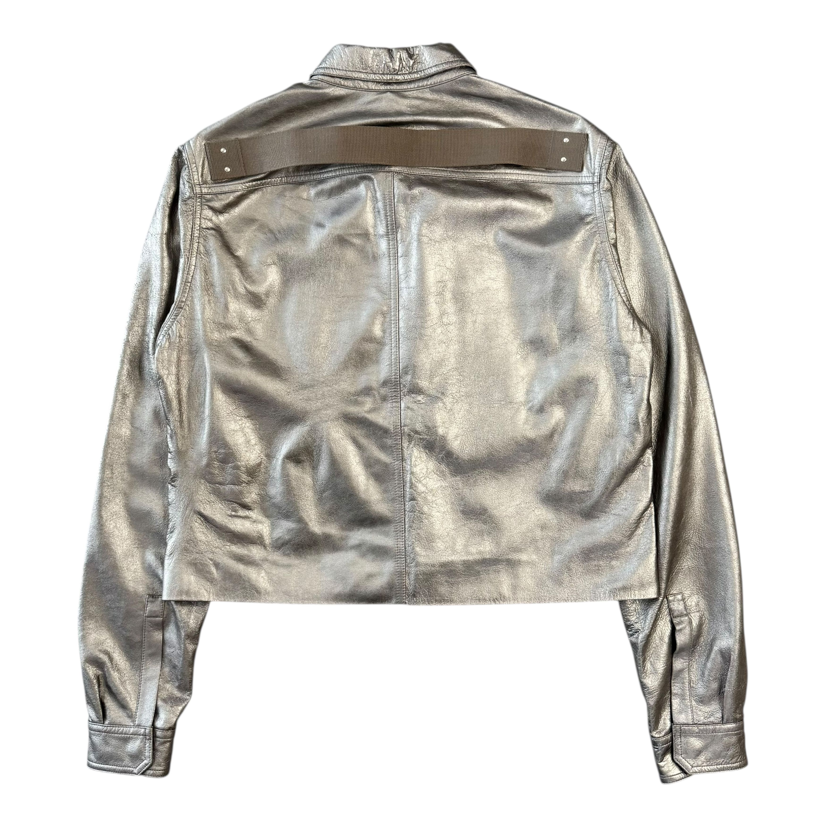 Rick Owens Tour Alice Lamb Leather Jacket Gunmetal Hollywood S/S25 Size US L / EU 52-54 / 3 - 2 Thumbnail