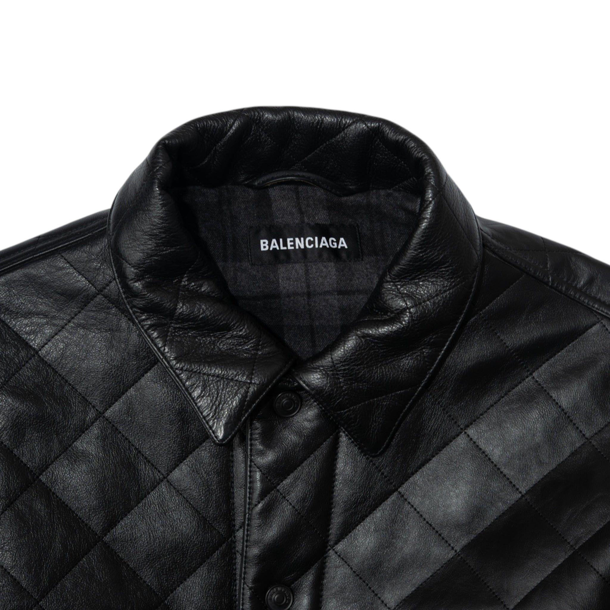 Balenciaga Quilted Button Up Leather Jacket Black Size US M / EU 48-50 / 2 - 4 Thumbnail