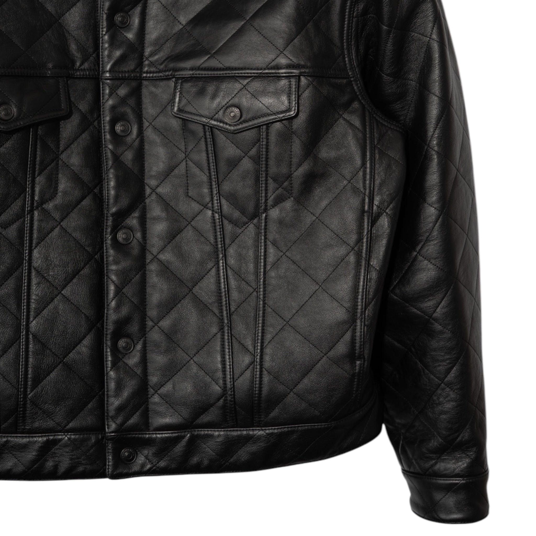Balenciaga Quilted Button Up Leather Jacket Black Size US M / EU 48-50 / 2 - 3 Thumbnail