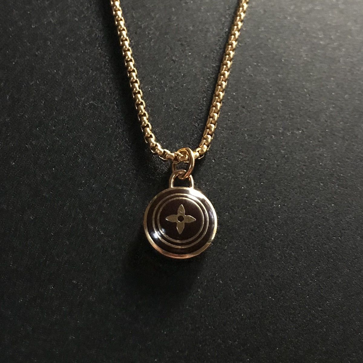 LV Pendant & Gold Chain