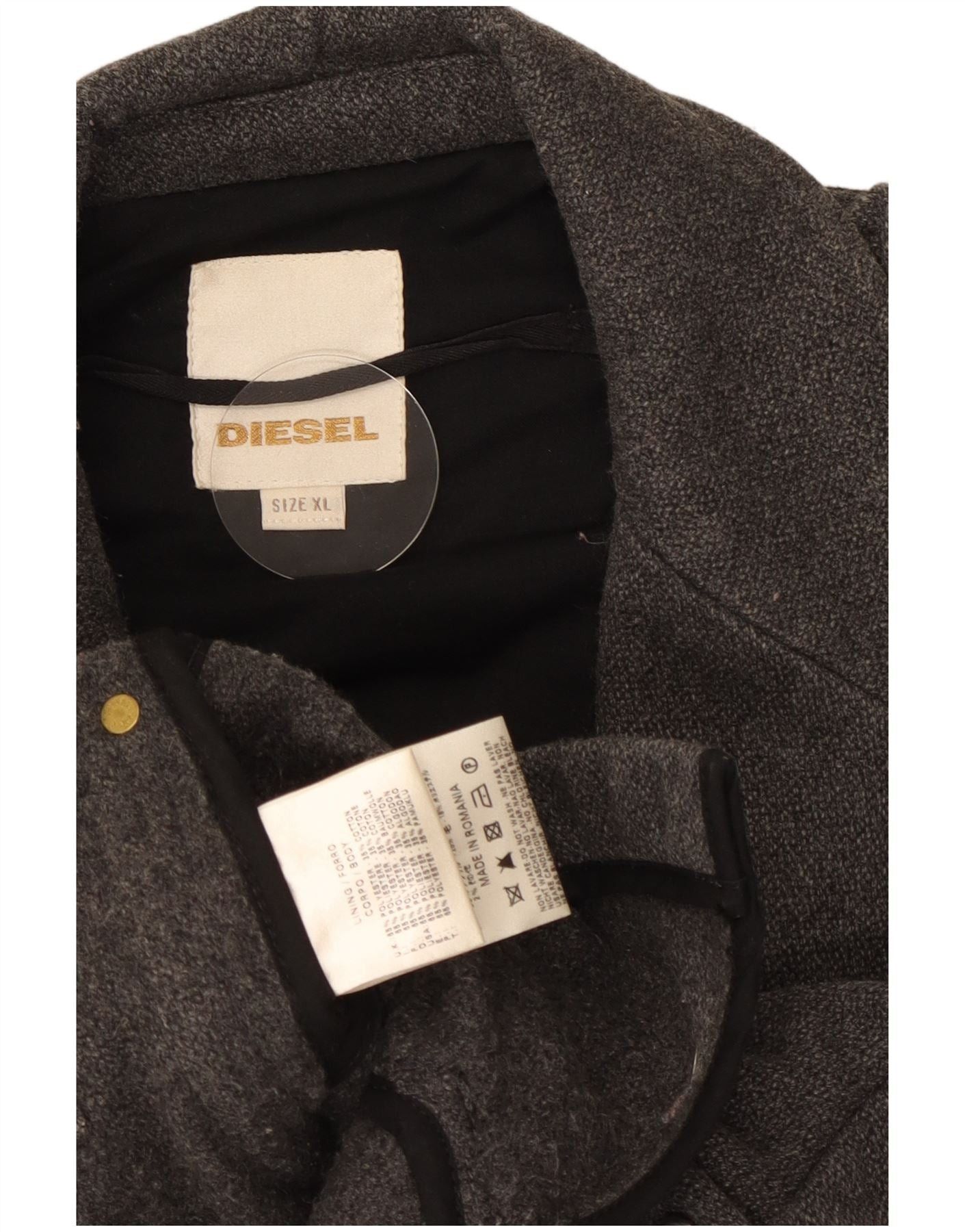 Diesel Mens Military Jacket UK 42 XL Grey Polyester Size US XL / EU 56 / 4 - 4 Thumbnail