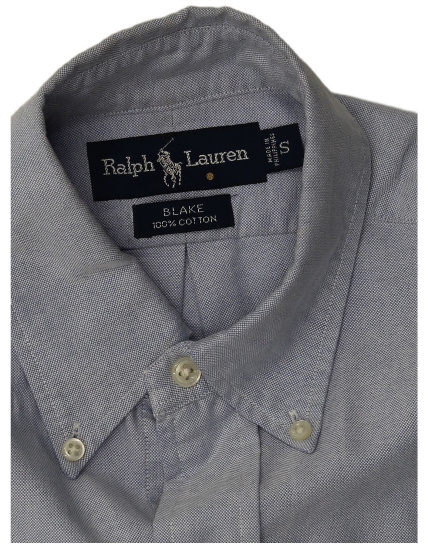 Ralph Lauren Mens Blake Short Sleeve Loose Fit Shirt Small Blue Cotton Size US S / EU 44-46 / 1 - 4 Thumbnail