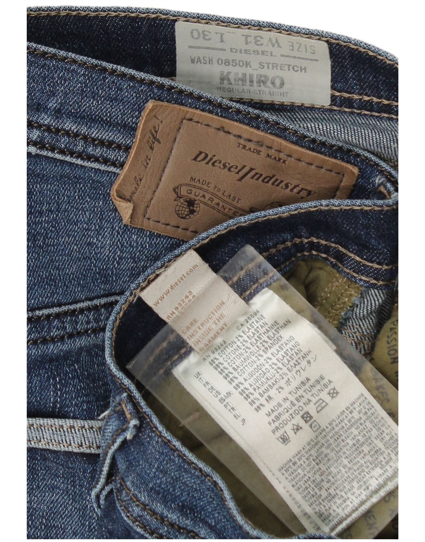 Diesel Mens Khiro Regular Straight Jeans W31 L26 Blue Cotton Size US 31 - 3 Thumbnail