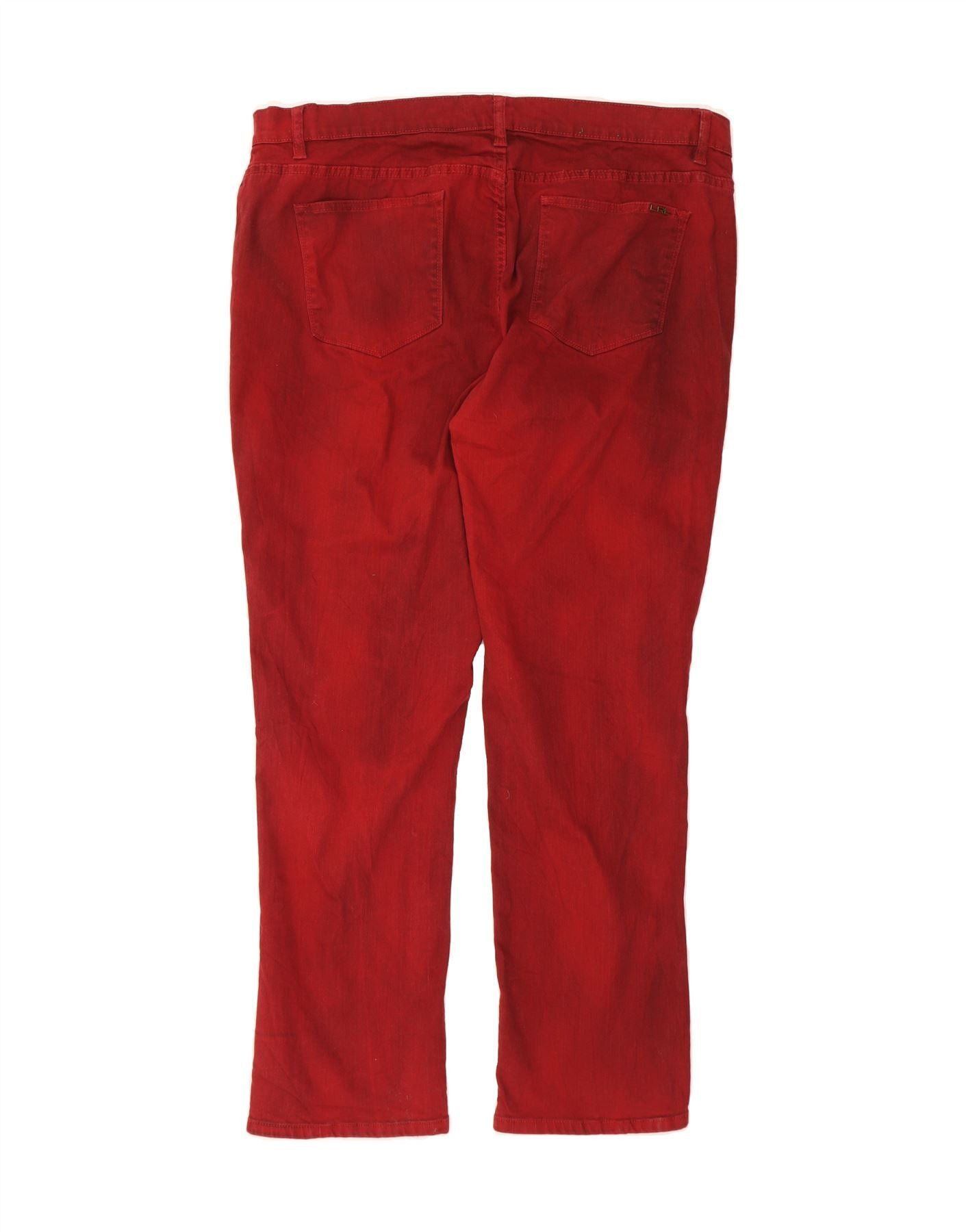 Ralph Lauren Womens Slim Jeans US 20 2XL W42 L32 Red Cotton Size 30" / US 8 / IT 44 - 2 Thumbnail