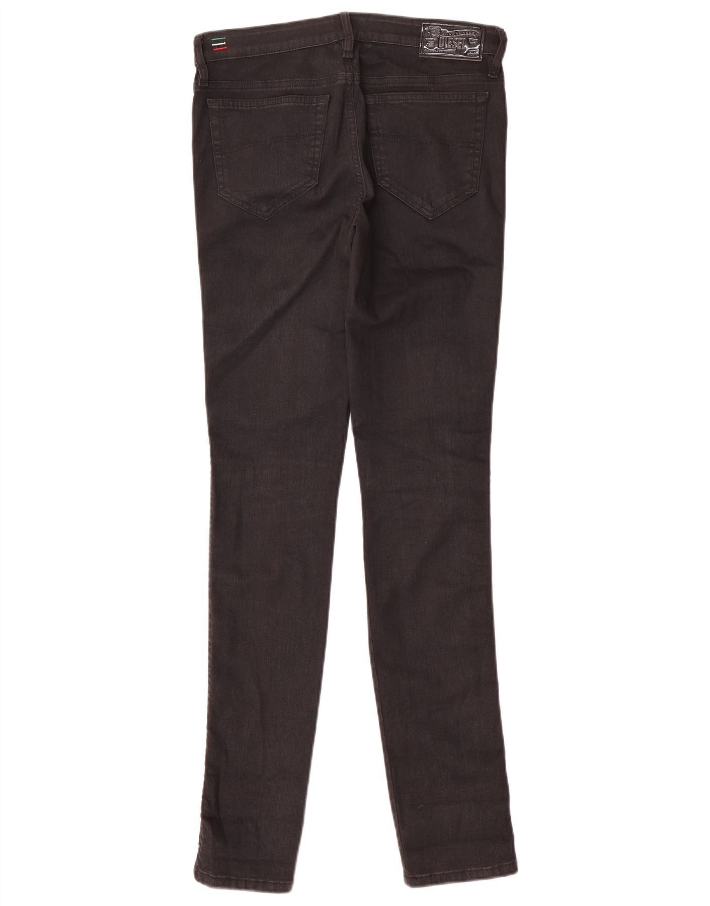 Diesel Womens Skinzee Low Waist Slim Skinny Jeans W29 L32 Black Cot Size 29" - 2 Thumbnail