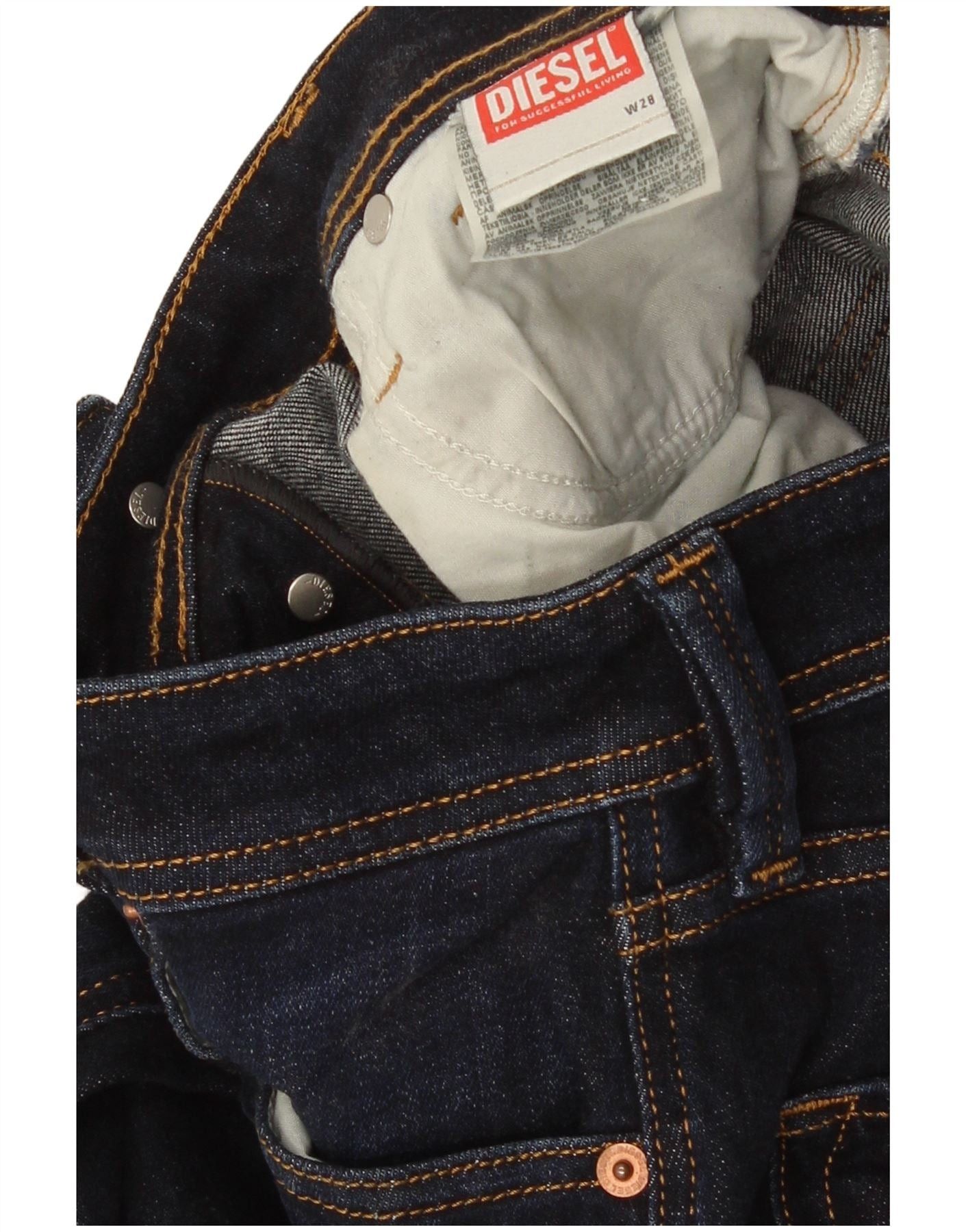 Diesel Womens Straight Jeans W28 L28 Navy Blue Size 42" / US 20 - 4 Thumbnail