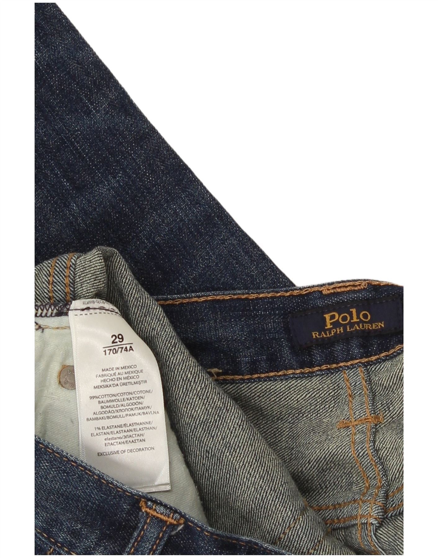 Polo Ralph Lauren Mens Straight Jeans W29 L26 Blue Cotton Size US 29 - 3 Thumbnail