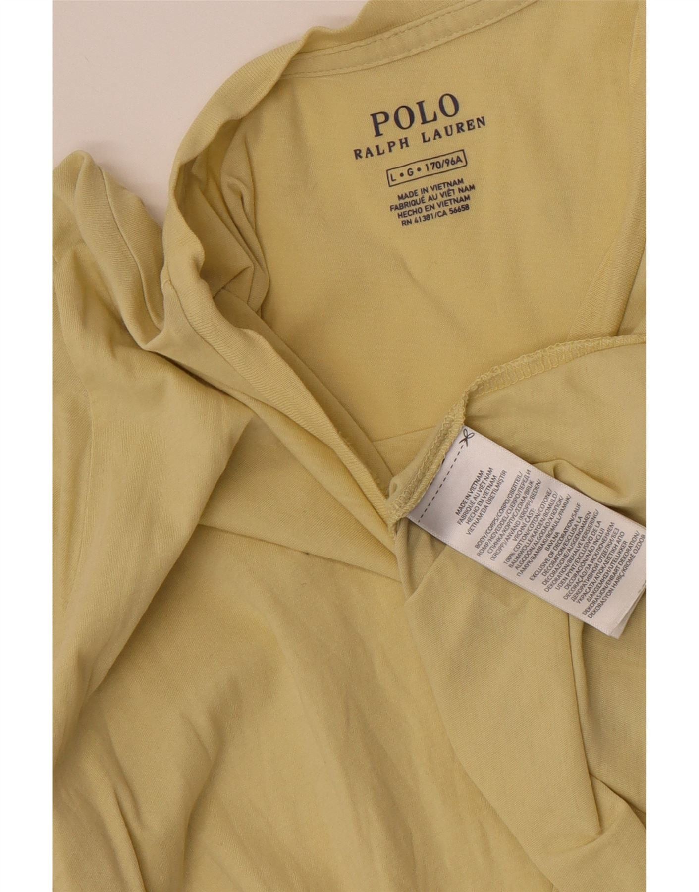 Polo Ralph Lauren Womens T-Shirt Top UK 14 Large Yellow Cotton Size S / US 4 / IT 40 - 5 Thumbnail