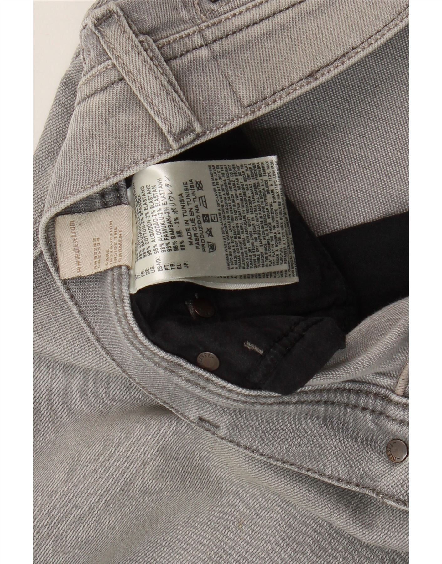 Diesel Mens Slim Jeans W31 L30 Grey Cotton Size US 31 - 4 Thumbnail