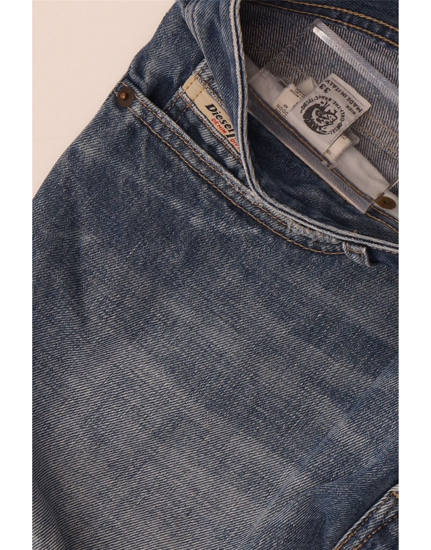 Diesel Mens Slim Jeans W33 L28 Blue Size US 33 - 4 Thumbnail