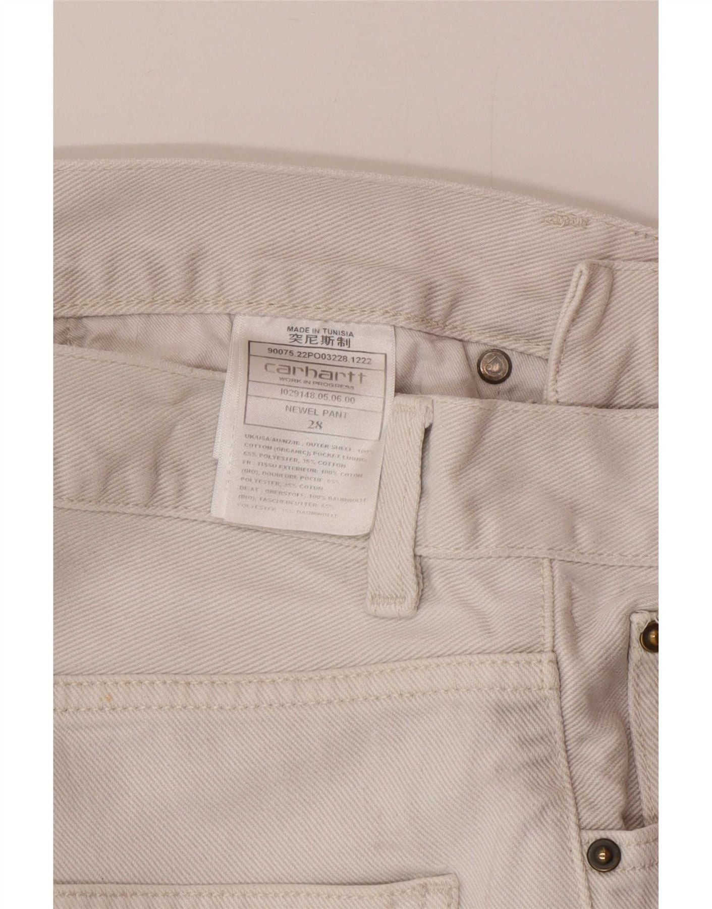 Carhartt Mens Slim Jeans W28 L28 White Cotton Size US 28 / EU 44 - 5 Thumbnail