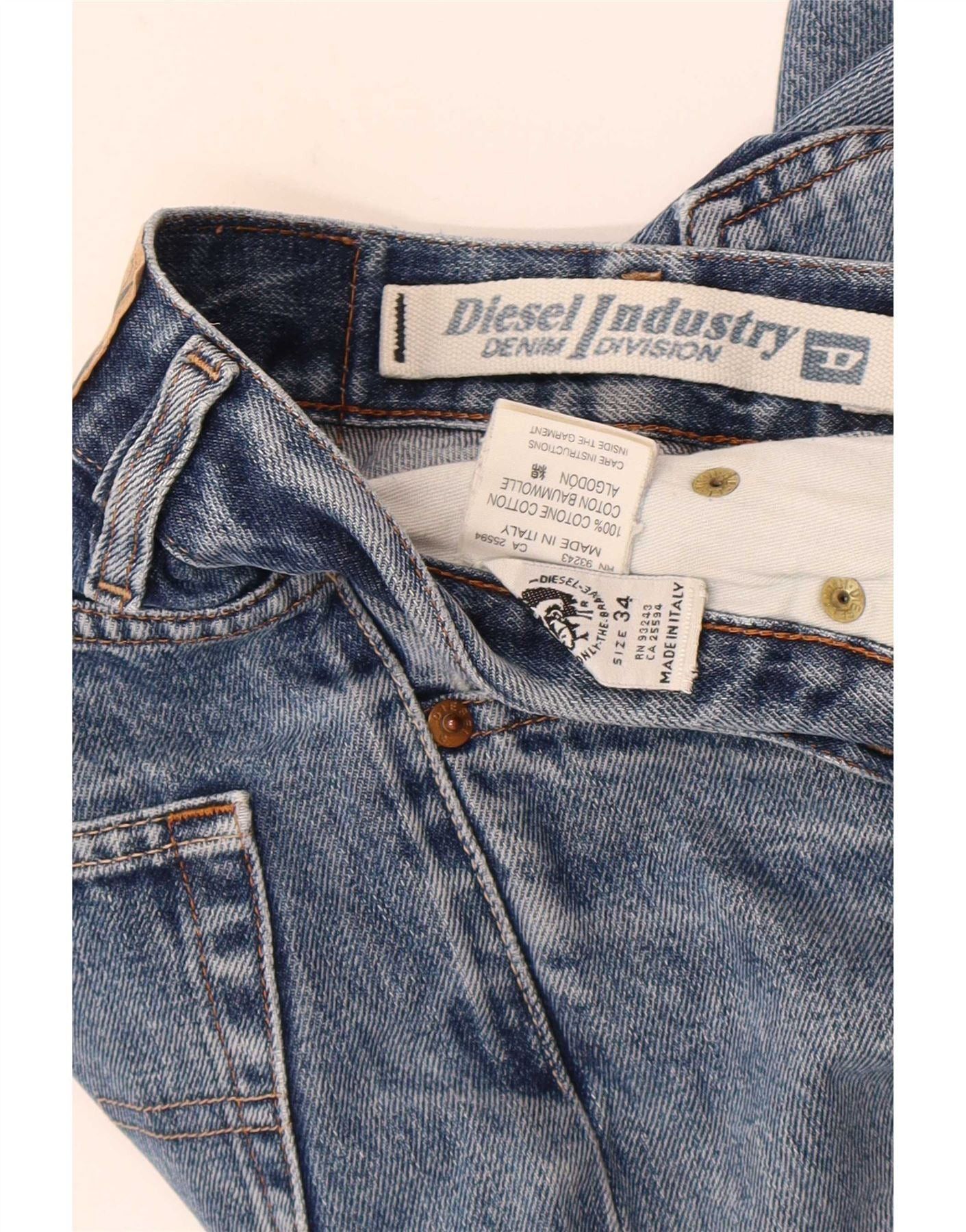 Diesel Mens Straight Jeans W34 L30 Blue Cotton Size US 34 / EU 50 - 5 Thumbnail