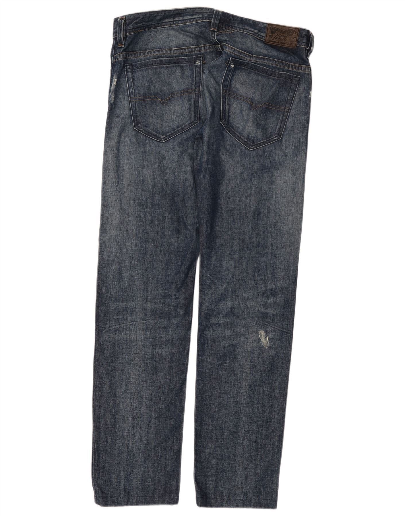 Diesel Mens Thavar Distressed Slim Skinny Jeans W36 L34 Blue Cotton Size US 36 / EU 52 - 2 Thumbnail