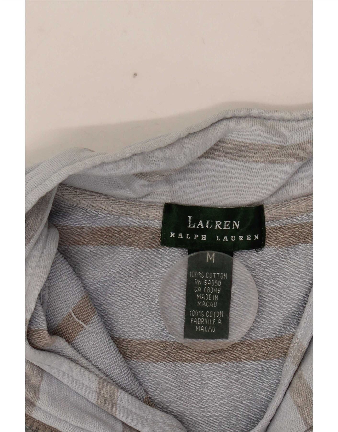 Ralph Lauren Womens Overd Sweatshirt Jumper UK 12 Medium Blue Striped Size XXS / US 00 / IT 34 - 8 Thumbnail