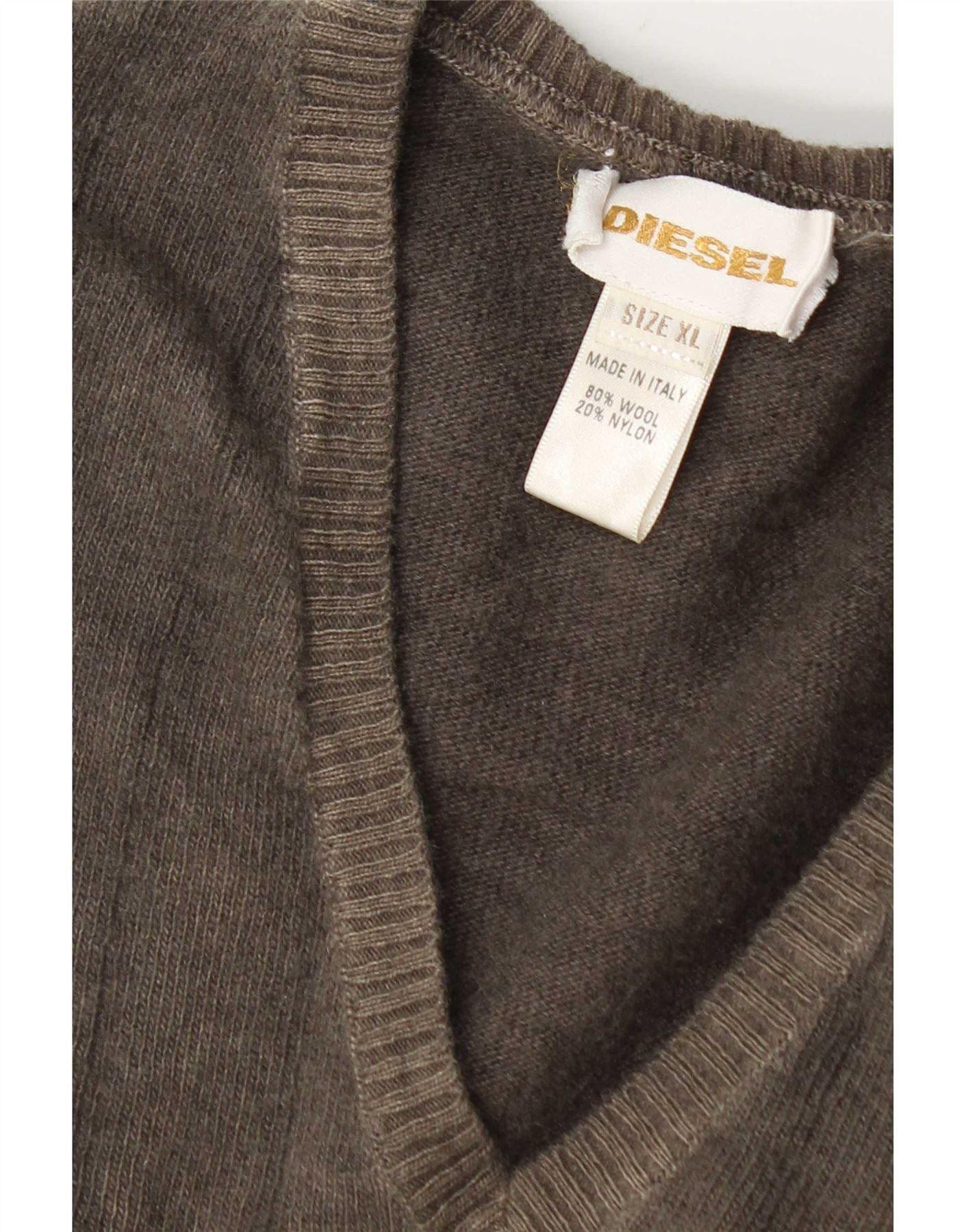 Diesel Mens V-Neck Jumper Sweater XL Grey Wool Size US XXL / EU 58 / 5 - 3 Thumbnail