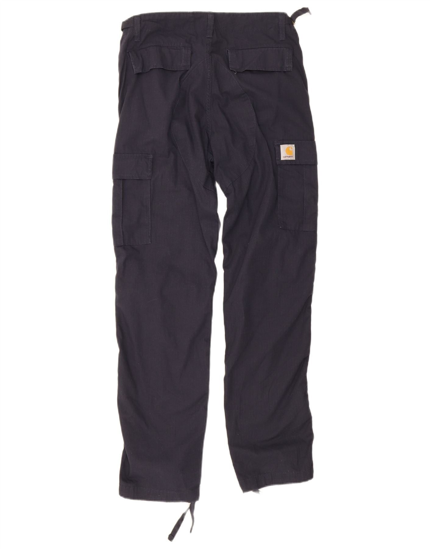 Carhartt Womens Straight Cargo Trousers W28 L30 Navy Blue Cotton Size 24" / US 00 / IT 34 - 2 Thumbnail