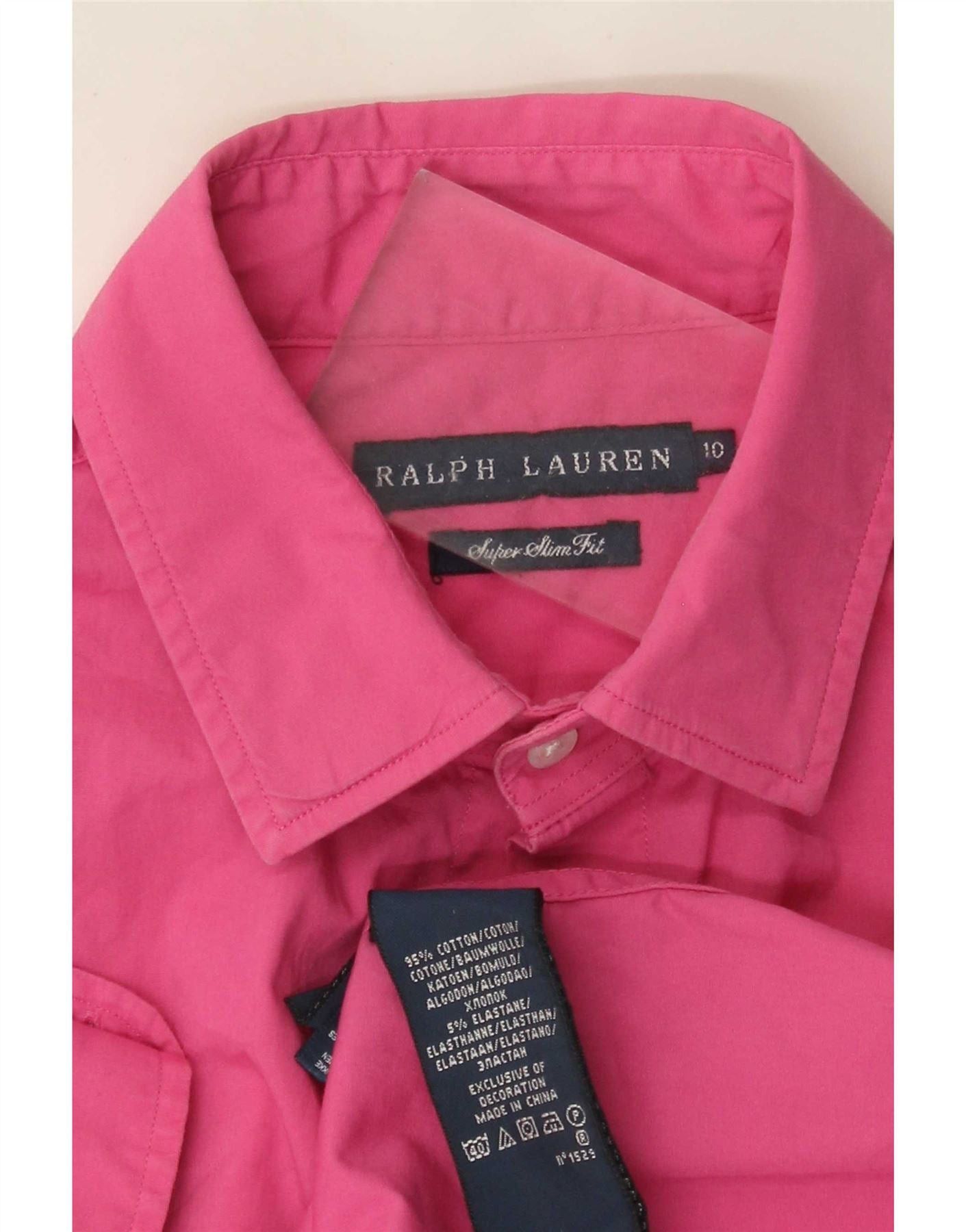 Ralph Lauren Womens Short Sleeve Extra Slim Fit Shirt US 10 Large Pink Size S / US 4 / IT 40 - 3 Thumbnail
