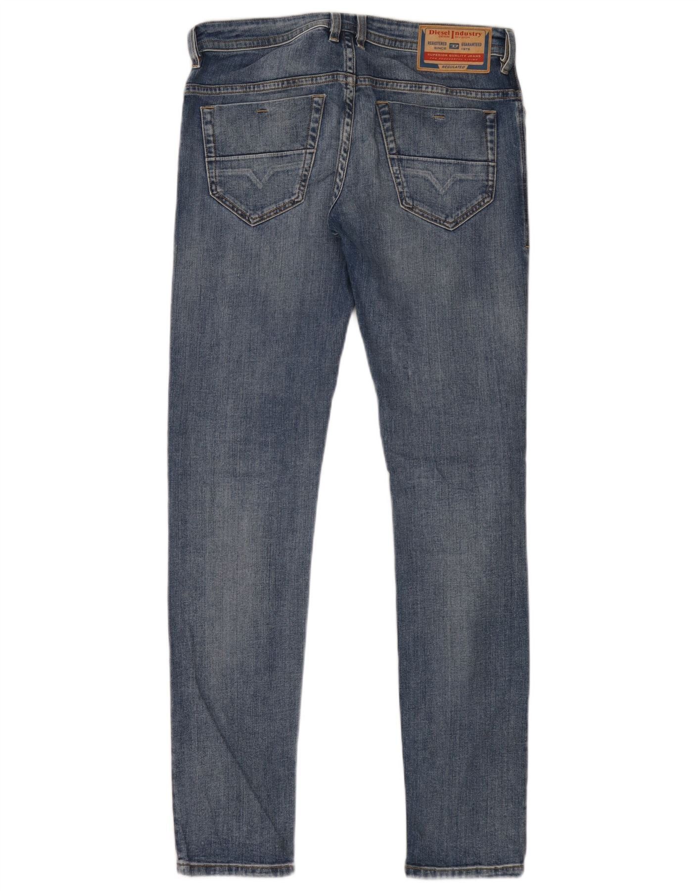 Diesel Mens Thommer Slim Jeans W31 L34 Blue Cotton Size US 31 - 2 Thumbnail