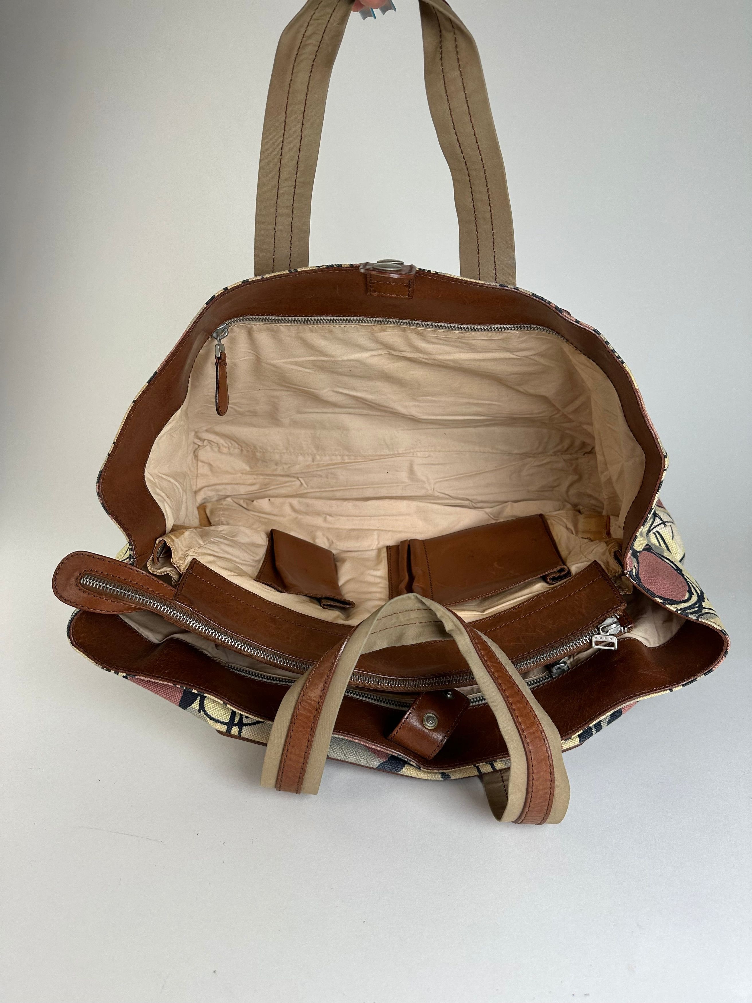 Marni Vintage Canvas Tote Bag Cream Size ONE SIZE - 10 Thumbnail