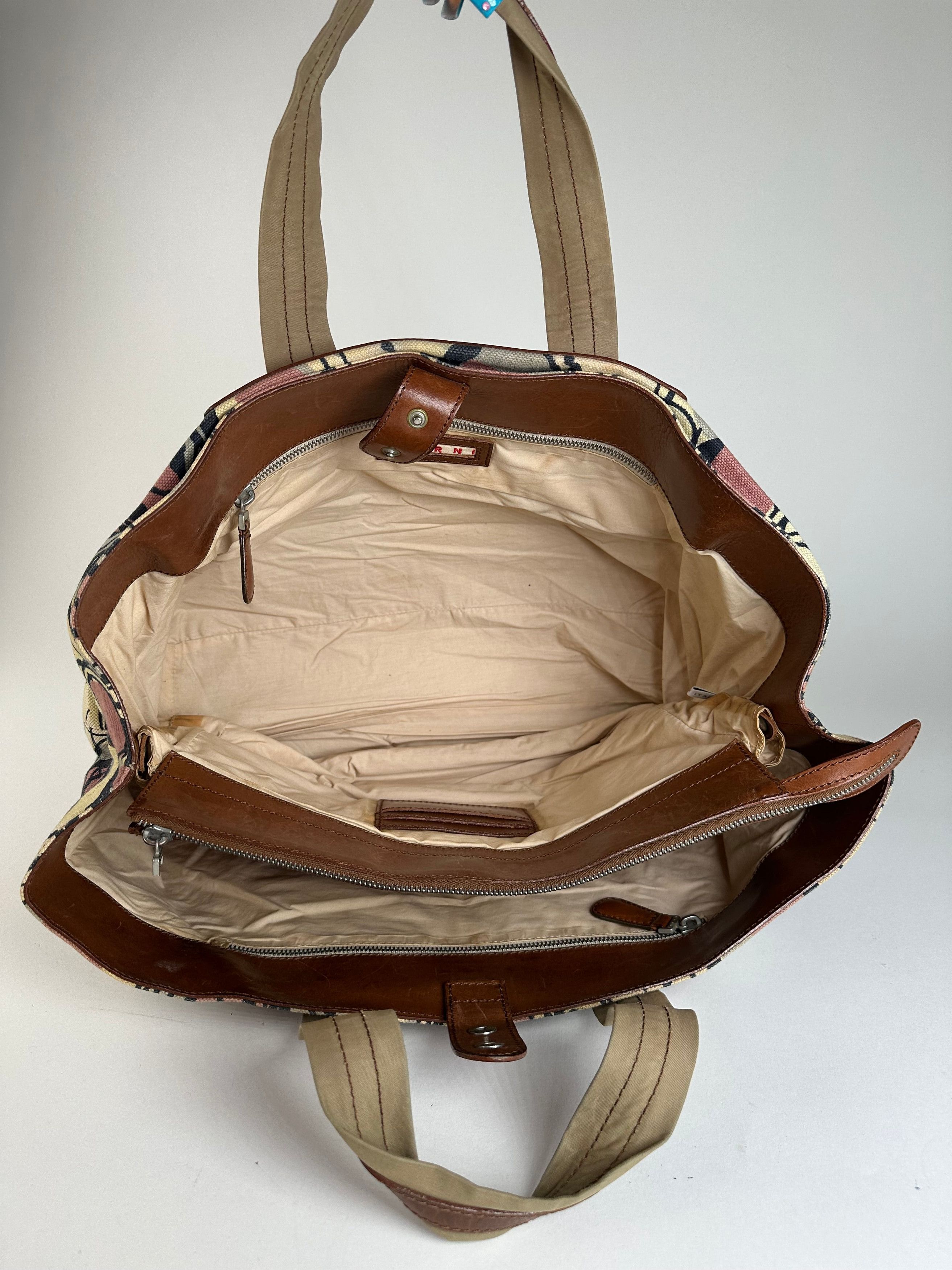 Marni Vintage Canvas Tote Bag Cream Size ONE SIZE - 3 Thumbnail