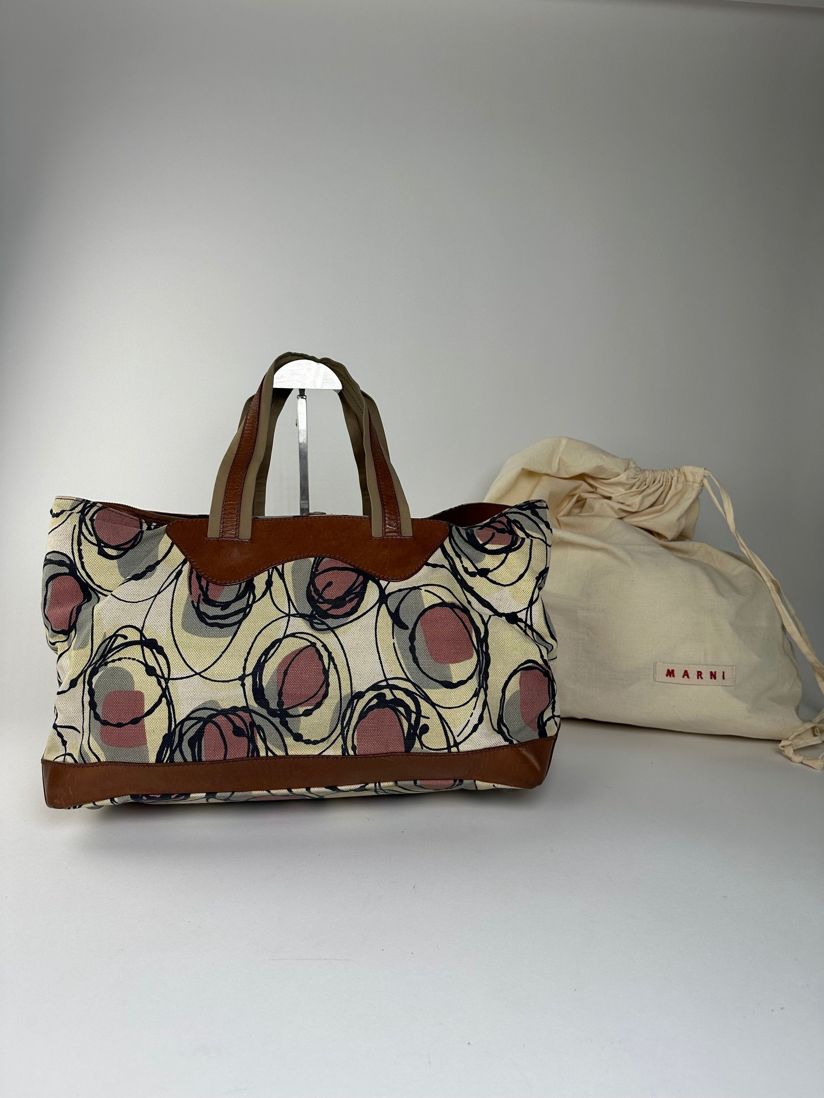 Marni Vintage Canvas Tote Bag Cream Size ONE SIZE - 2 Thumbnail