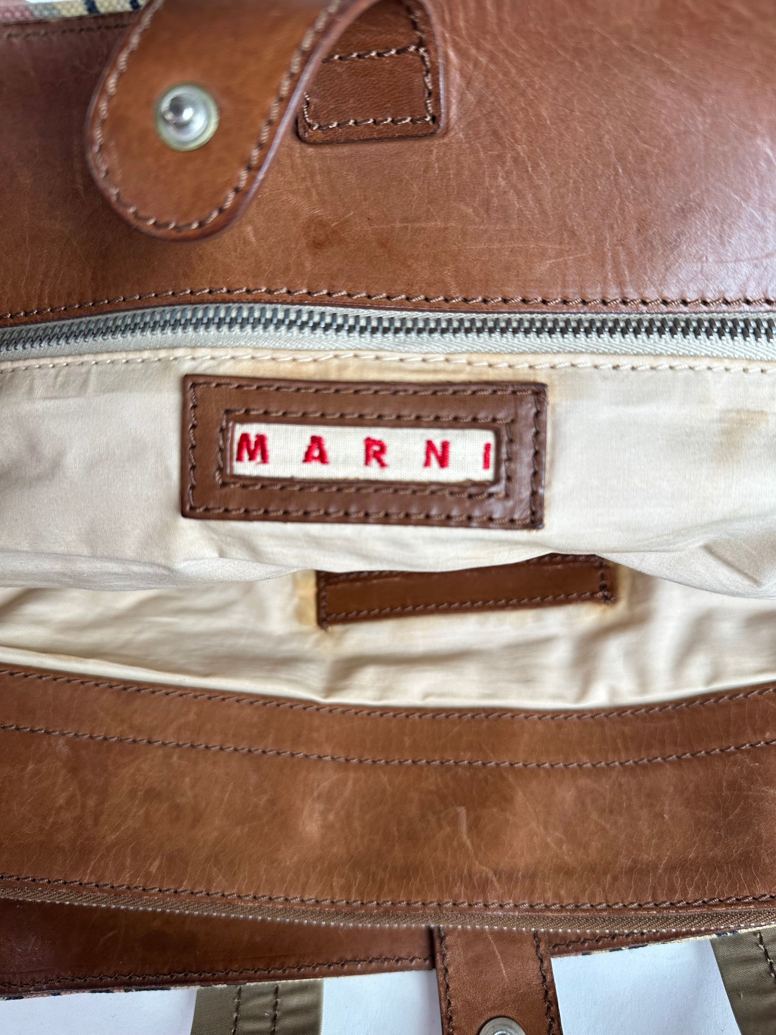Marni Vintage Canvas Tote Bag Cream Size ONE SIZE - 4 Thumbnail
