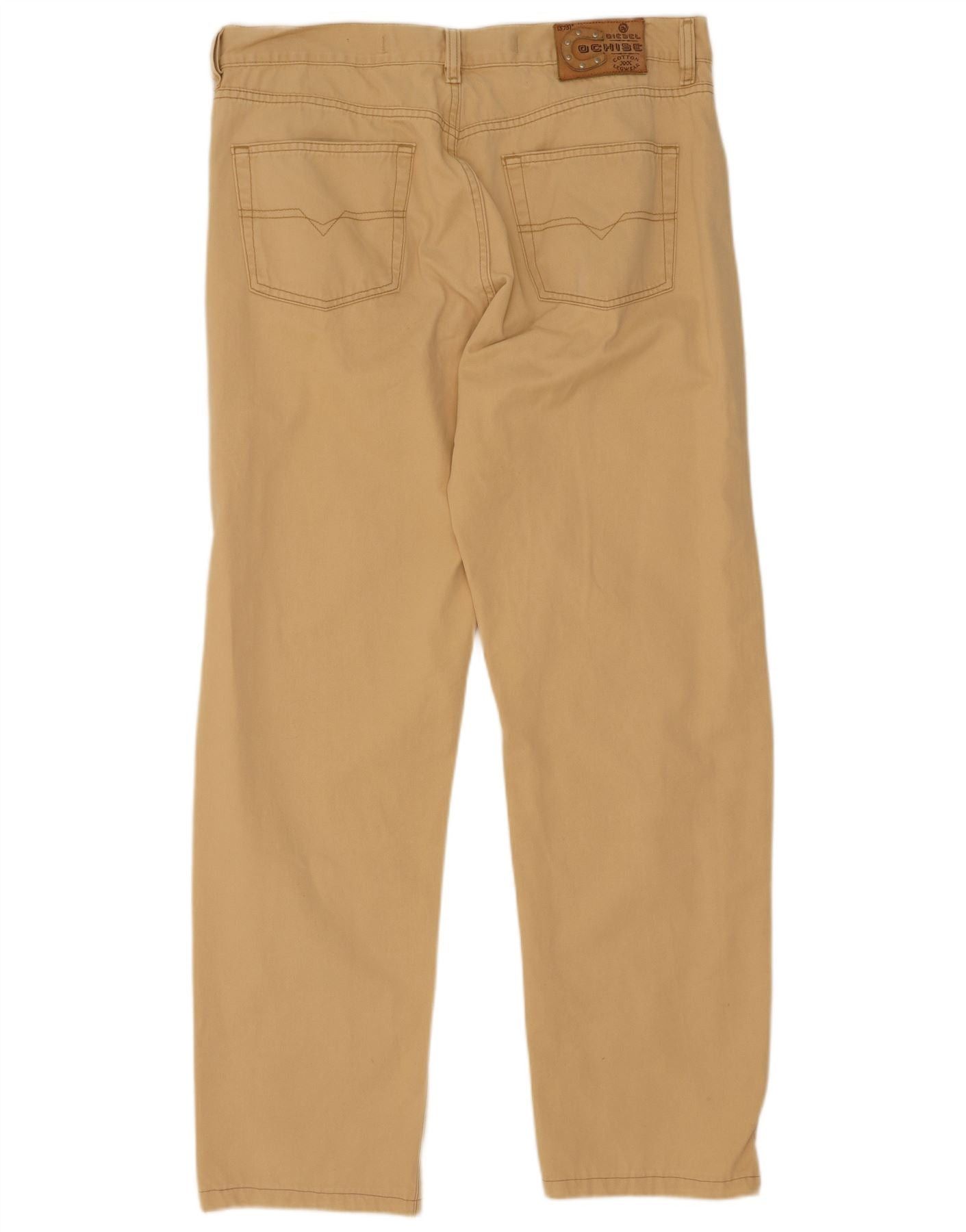 Diesel Mens Straight Casual Trousers W38 L32 Beige Cotton Size US 38 / EU 54 - 2 Thumbnail
