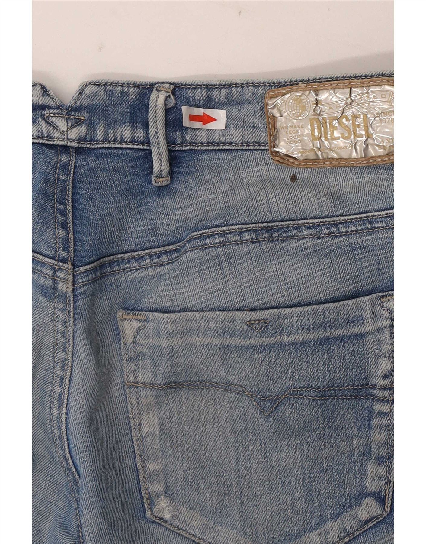 Diesel Womens Cherick Slim Skinny Jeans W27 L29 Blue Cotton Size 42" / US 20 - 4 Thumbnail
