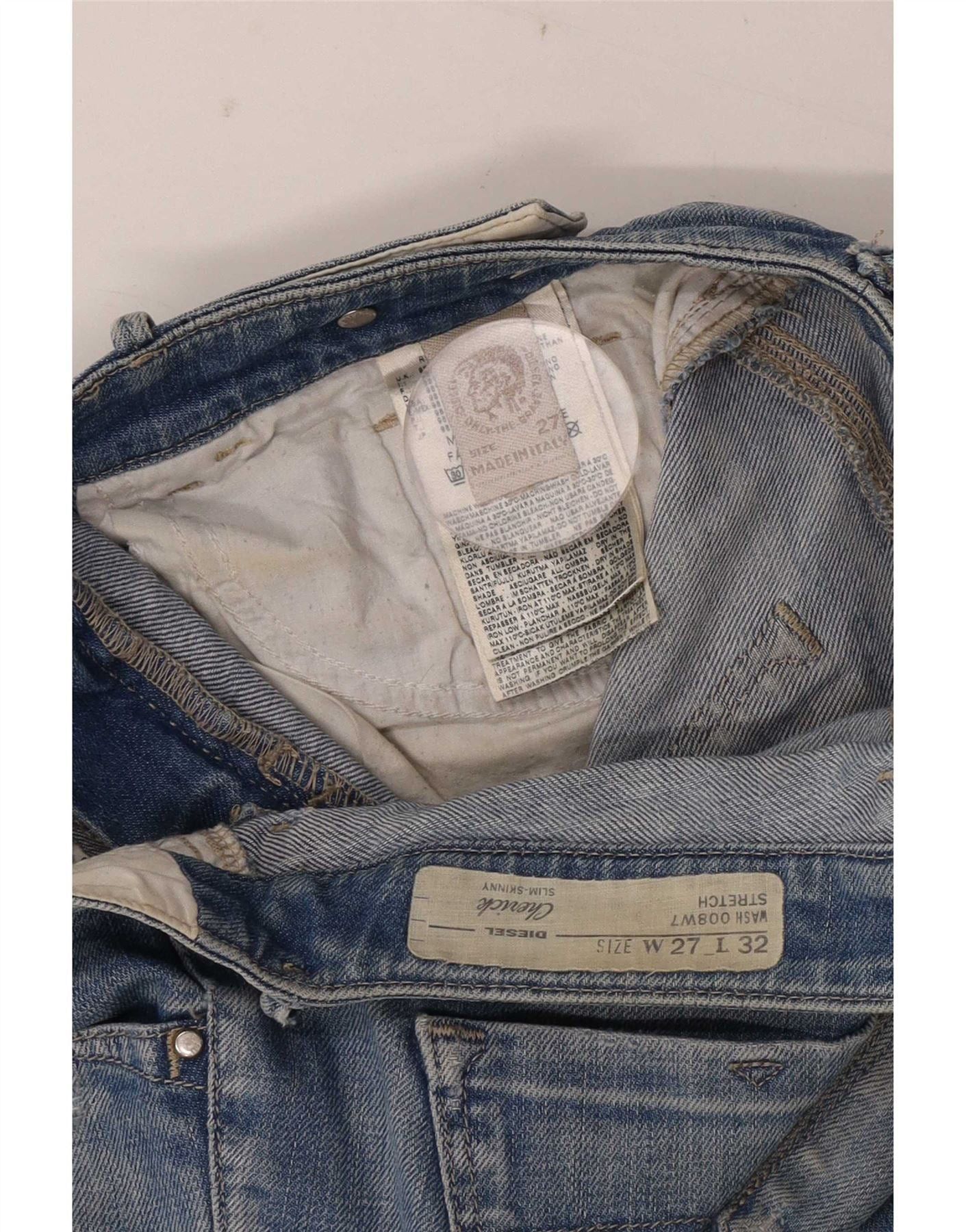 Diesel Womens Cherick Slim Skinny Jeans W27 L29 Blue Cotton Size 42" / US 20 - 5 Thumbnail