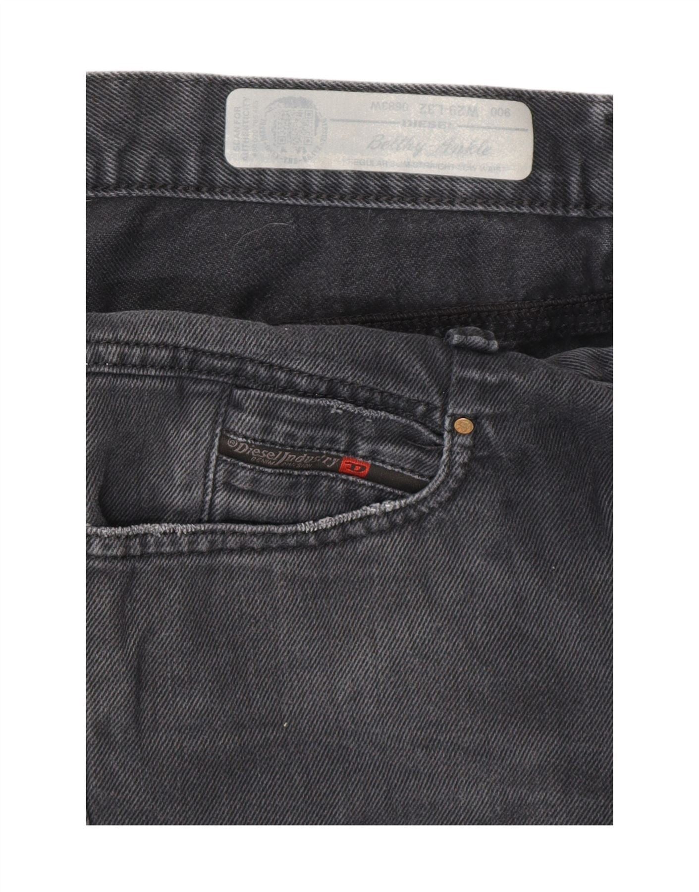 Diesel Womens Belthy-Ankle Distressed Slim Straight Jeans W29 L27 G Size 42" / US 20 - 3 Thumbnail