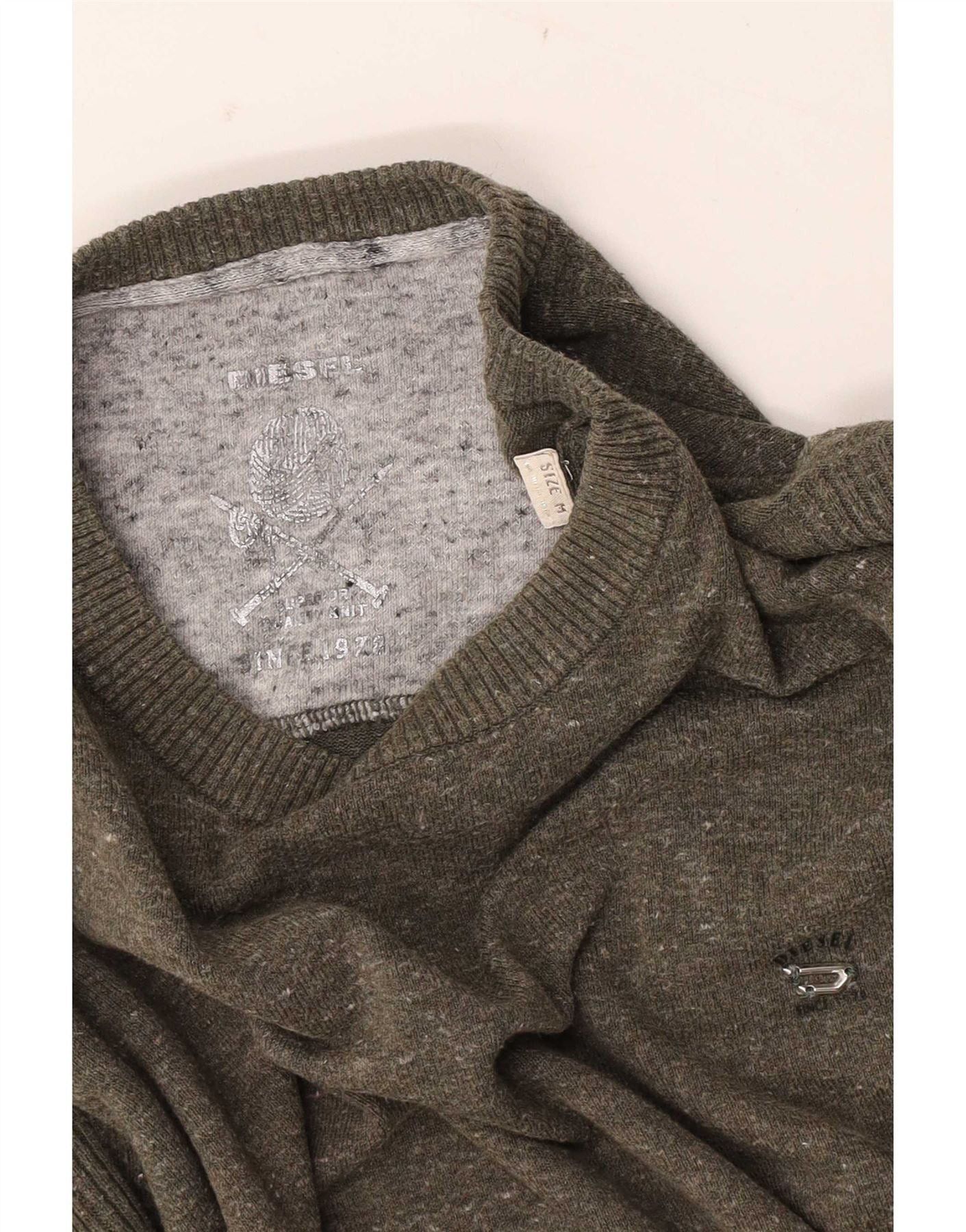 Diesel Mens Crew Neck Jumper Sweater Medium Khaki Flecked Size US M / EU 48-50 / 2 - 3 Thumbnail