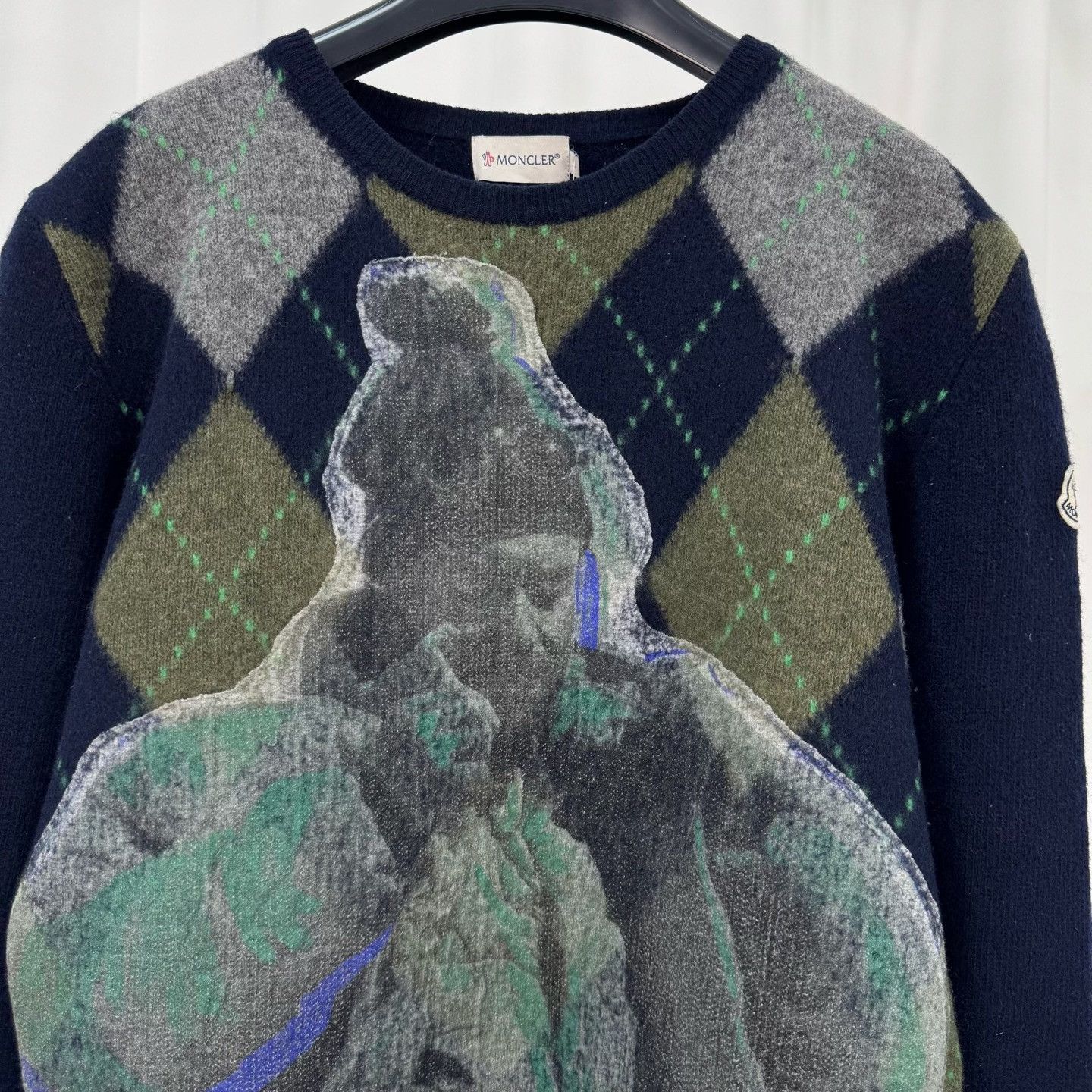 Moncler Moncler Embroidered Logo Quilted Knit Sweater Size US L / EU 52-54 / 3 - 3 Thumbnail