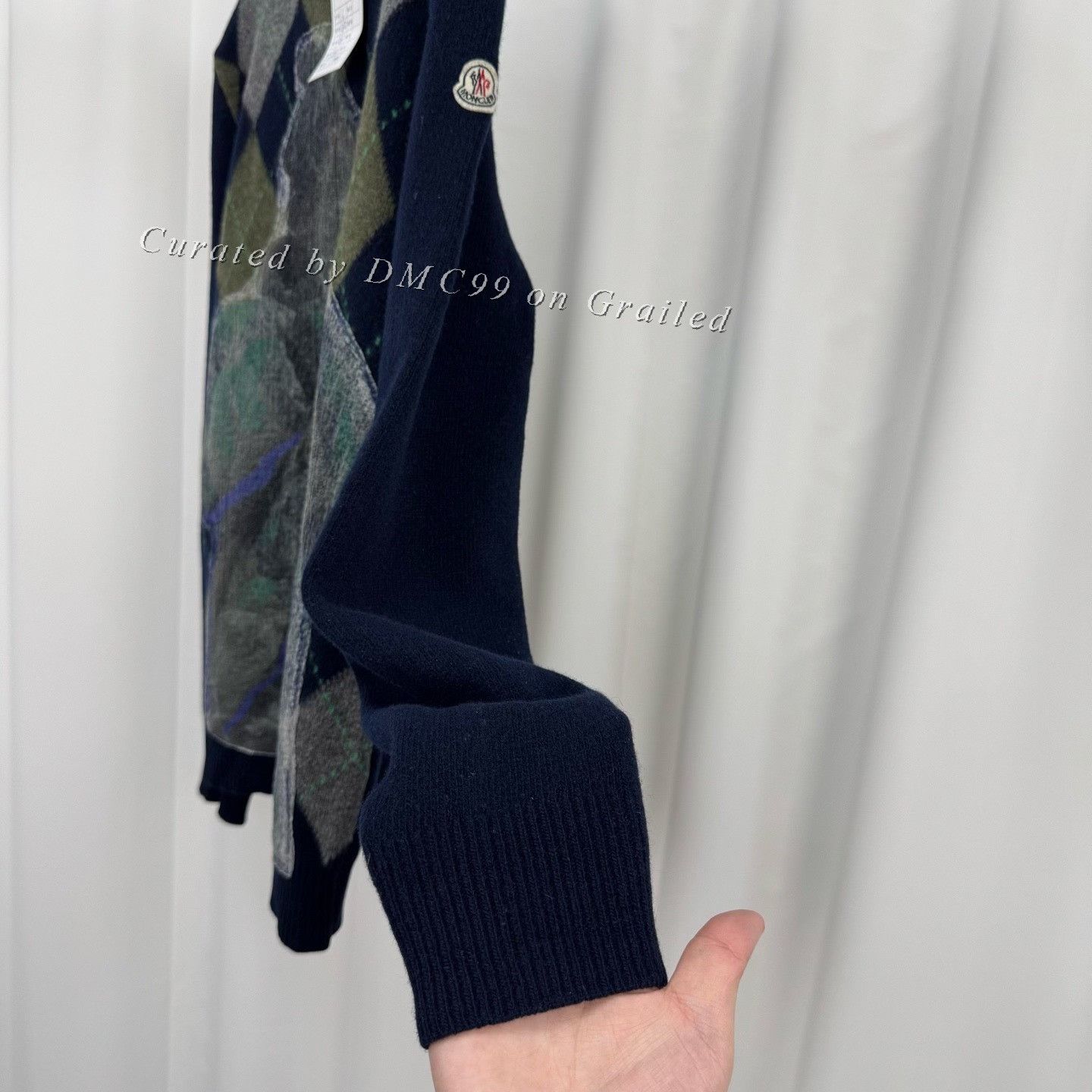 Moncler Moncler Embroidered Logo Quilted Knit Sweater Size US L / EU 52-54 / 3 - 4 Thumbnail